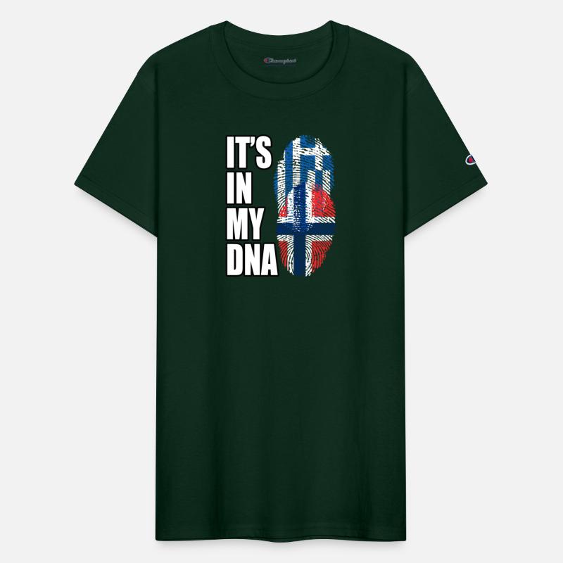 Greek And Norwegian Mix Heritage DNA Flag