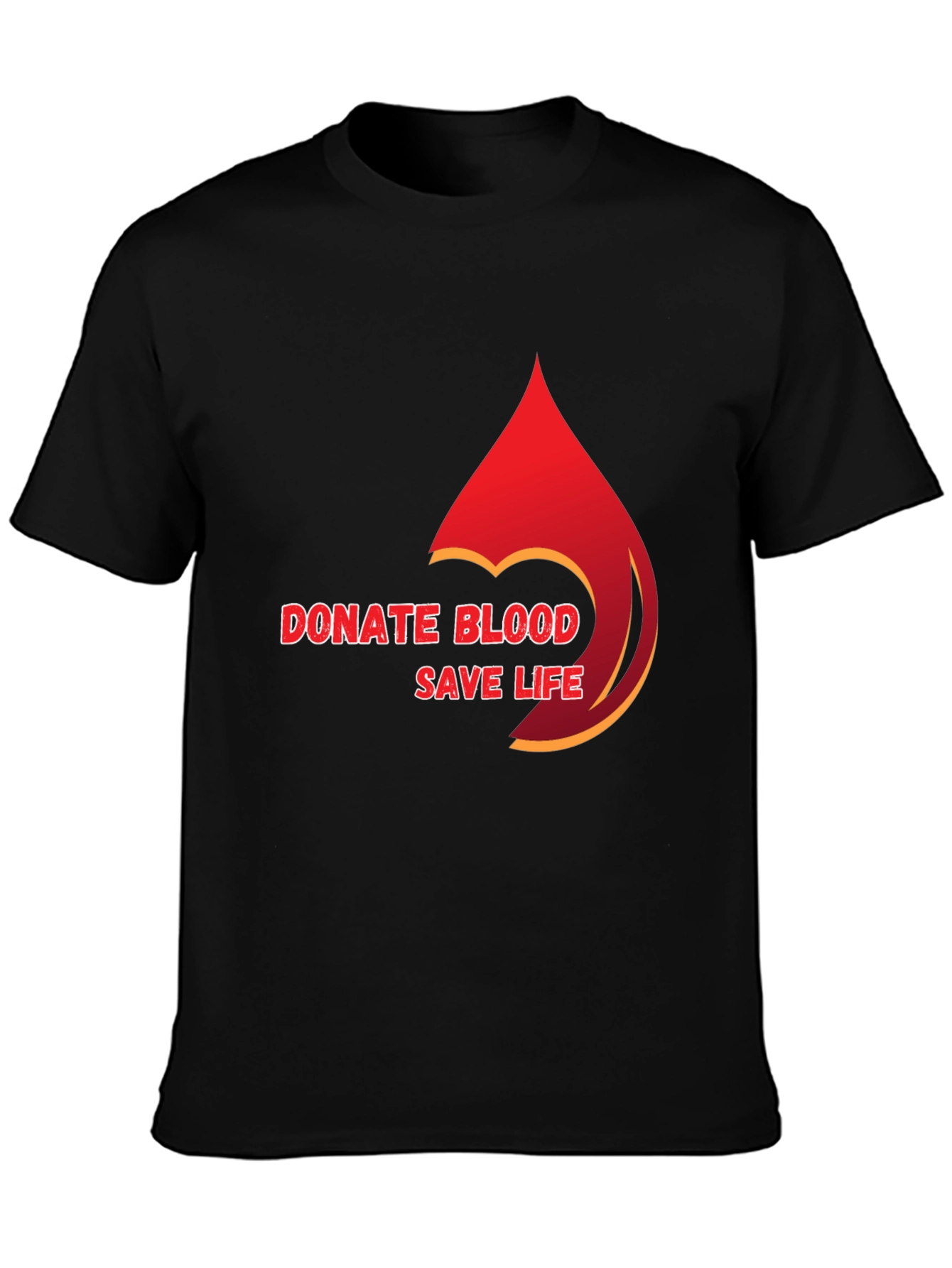 Donate Blood Save Life Black Graphic Tee