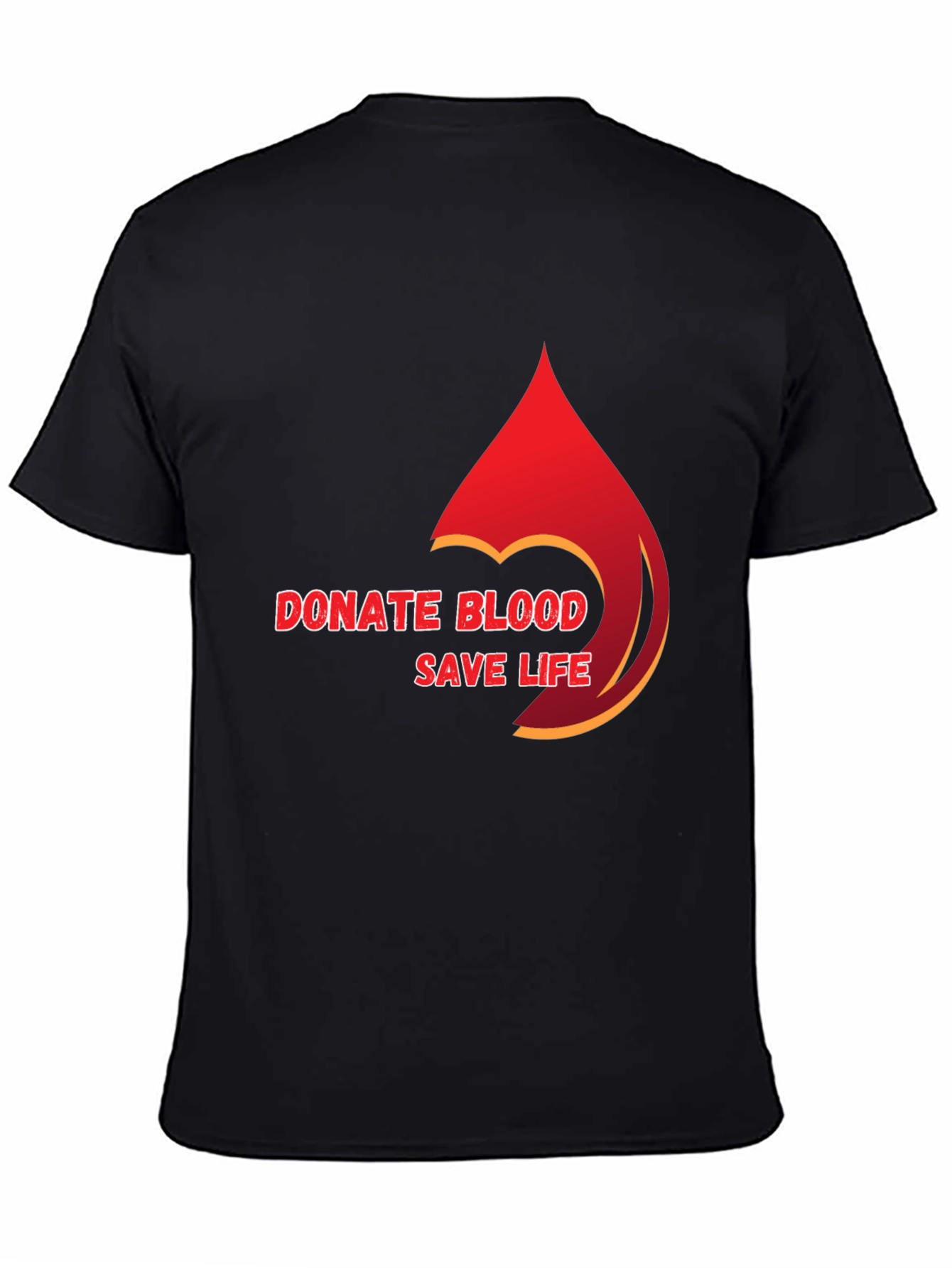 Donate Blood Save Life Black Graphic Tee