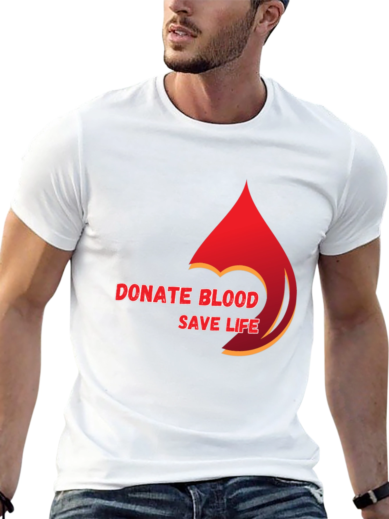 Donate Blood Save Life Black Graphic Tee