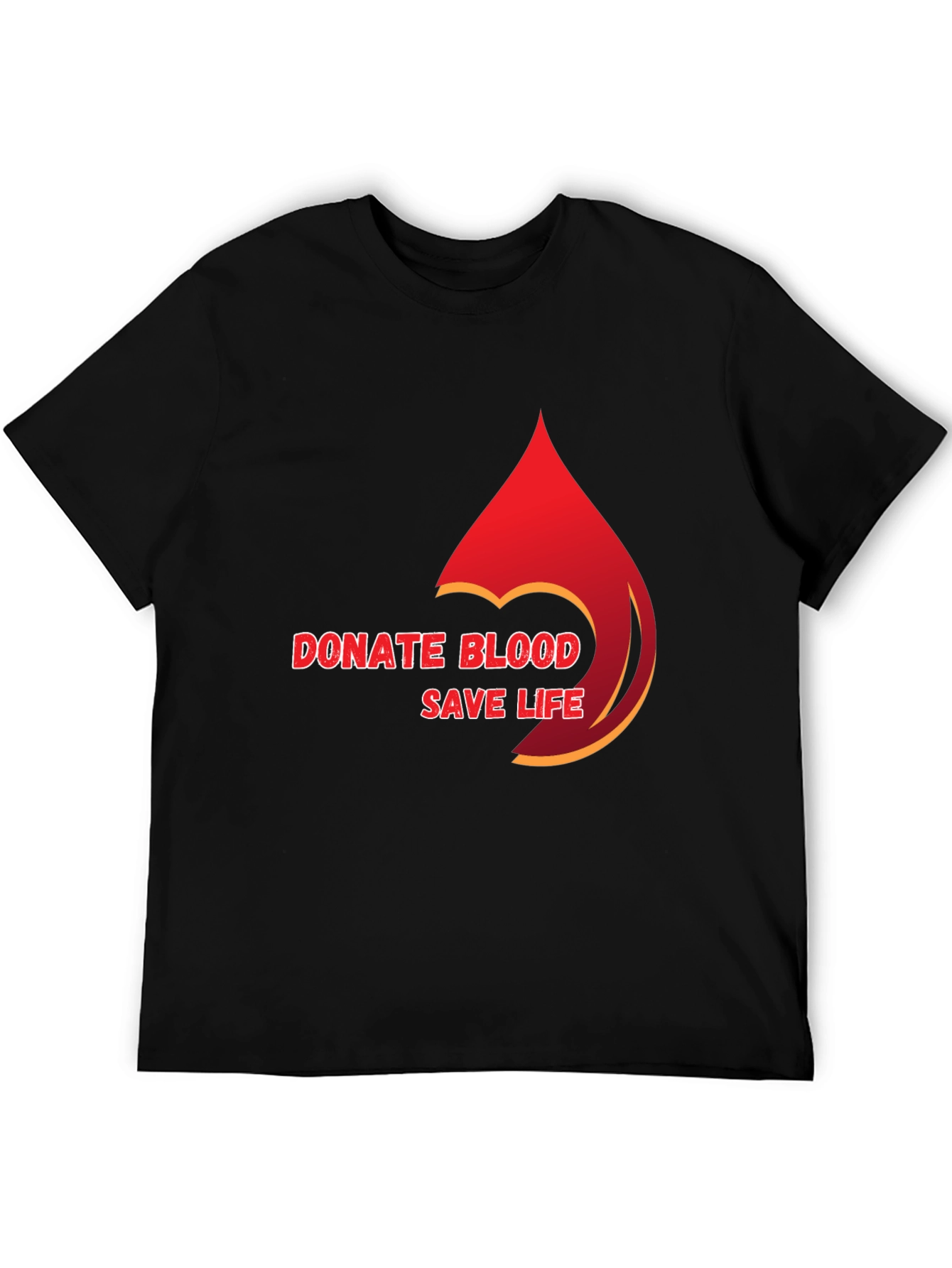Donate Blood Save Life Black Graphic Tee