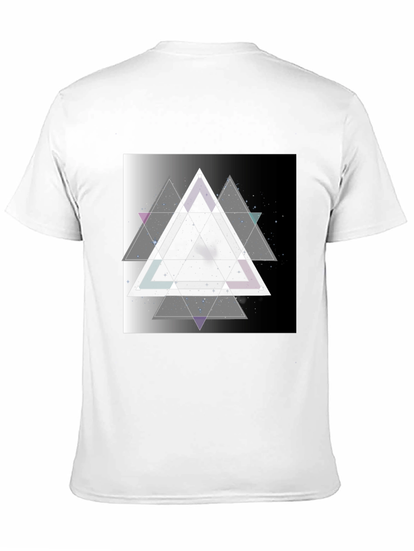 Geometric Triangle Graphic Print Black T-Shirt