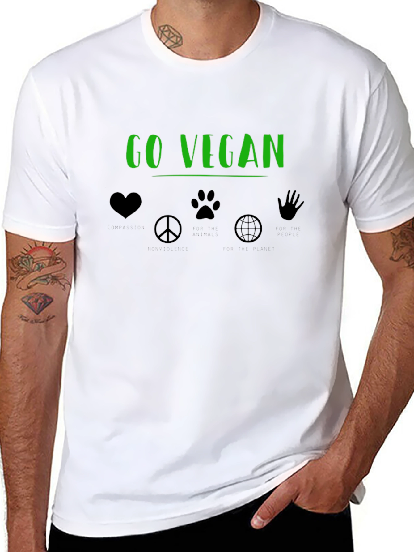 Go Vegan Graphic Tee - Black