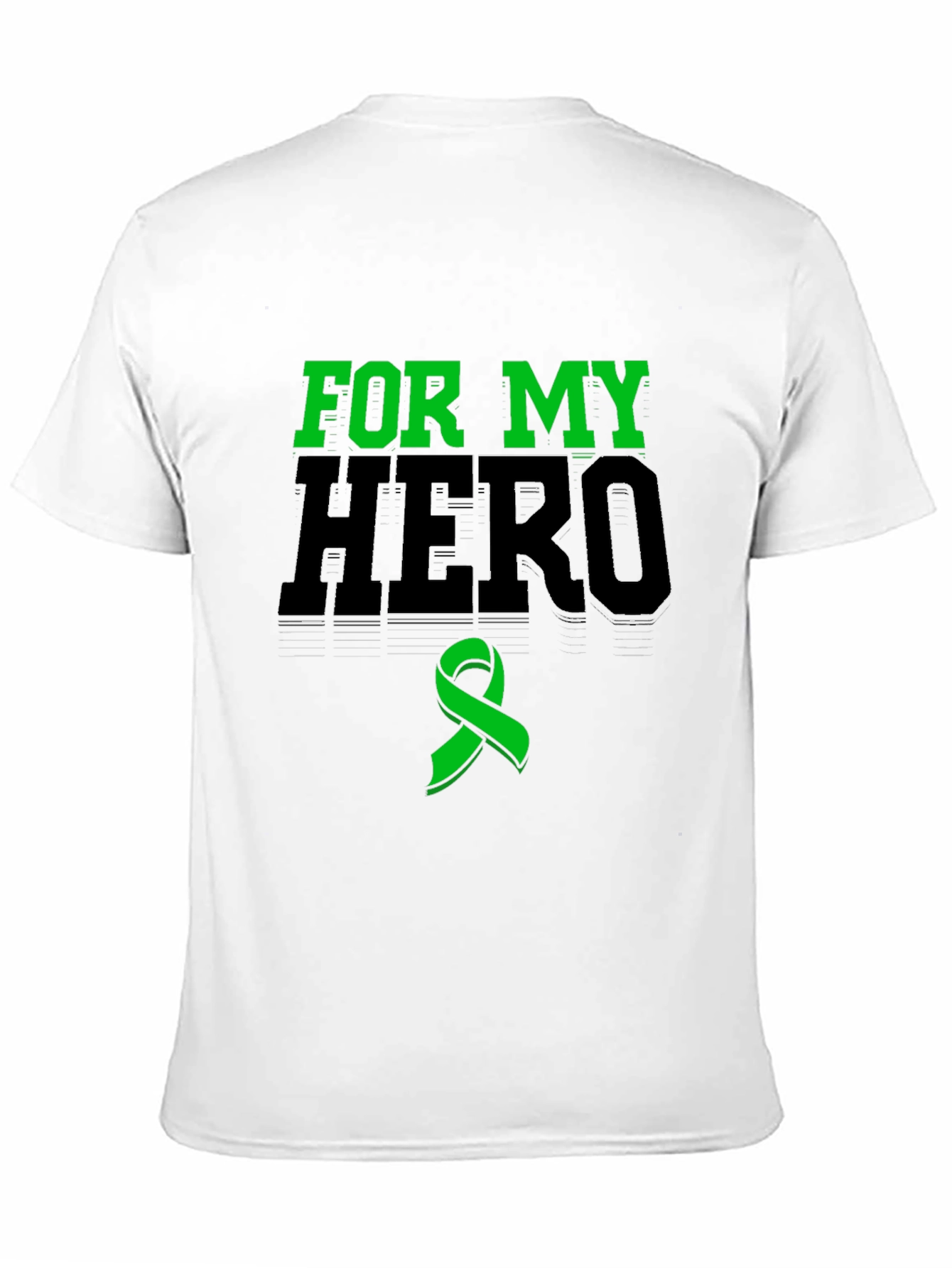For My Hero Black T-Shirt Green Ribbon