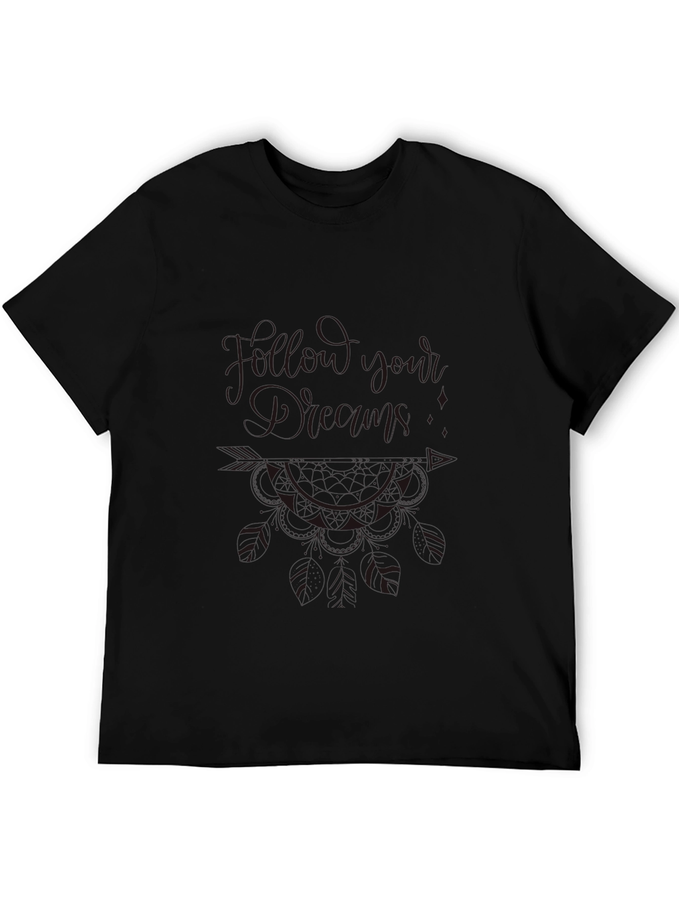 Mens Black Graphic Print Tee