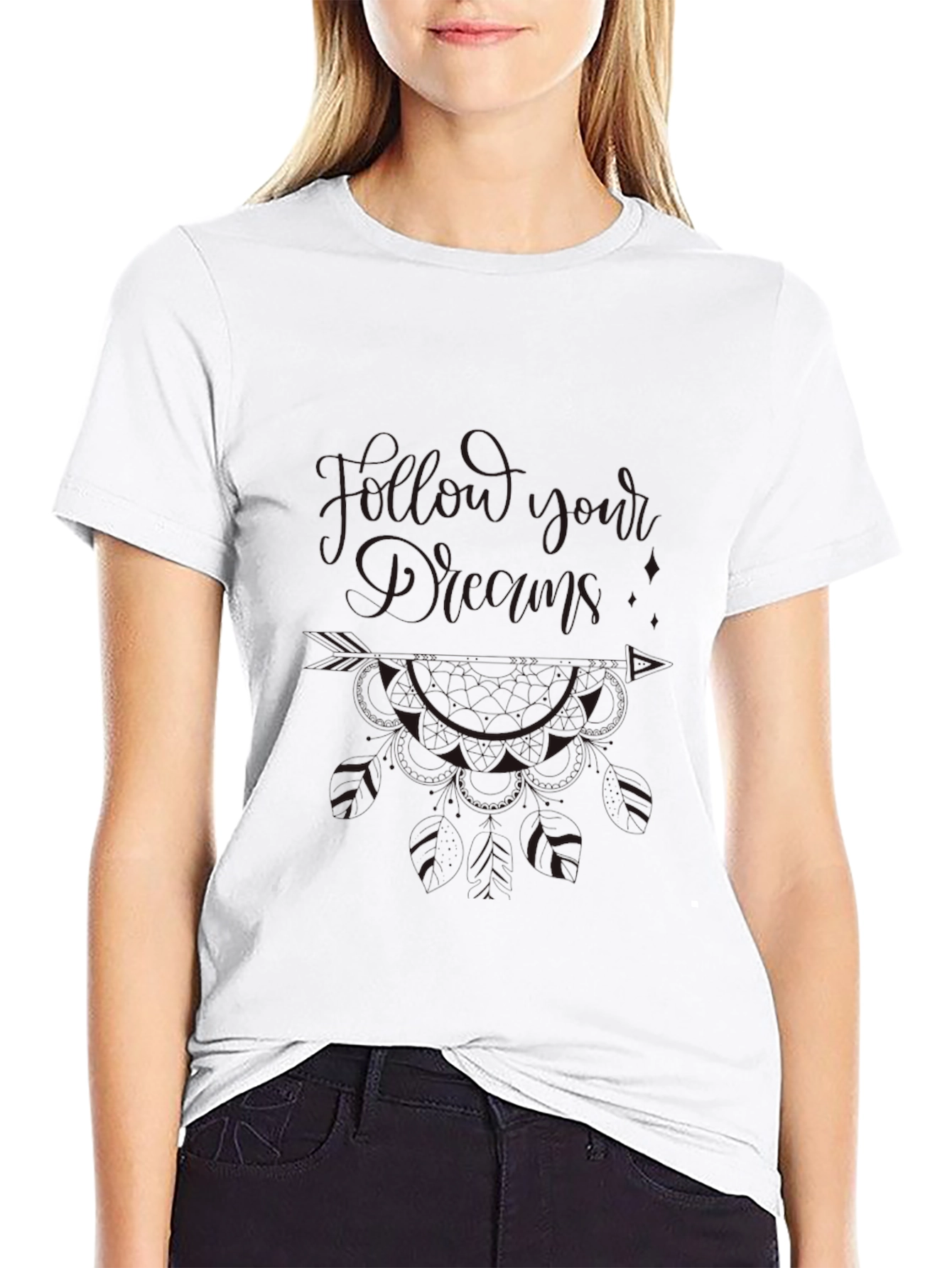 Mens Black Graphic Print Tee
