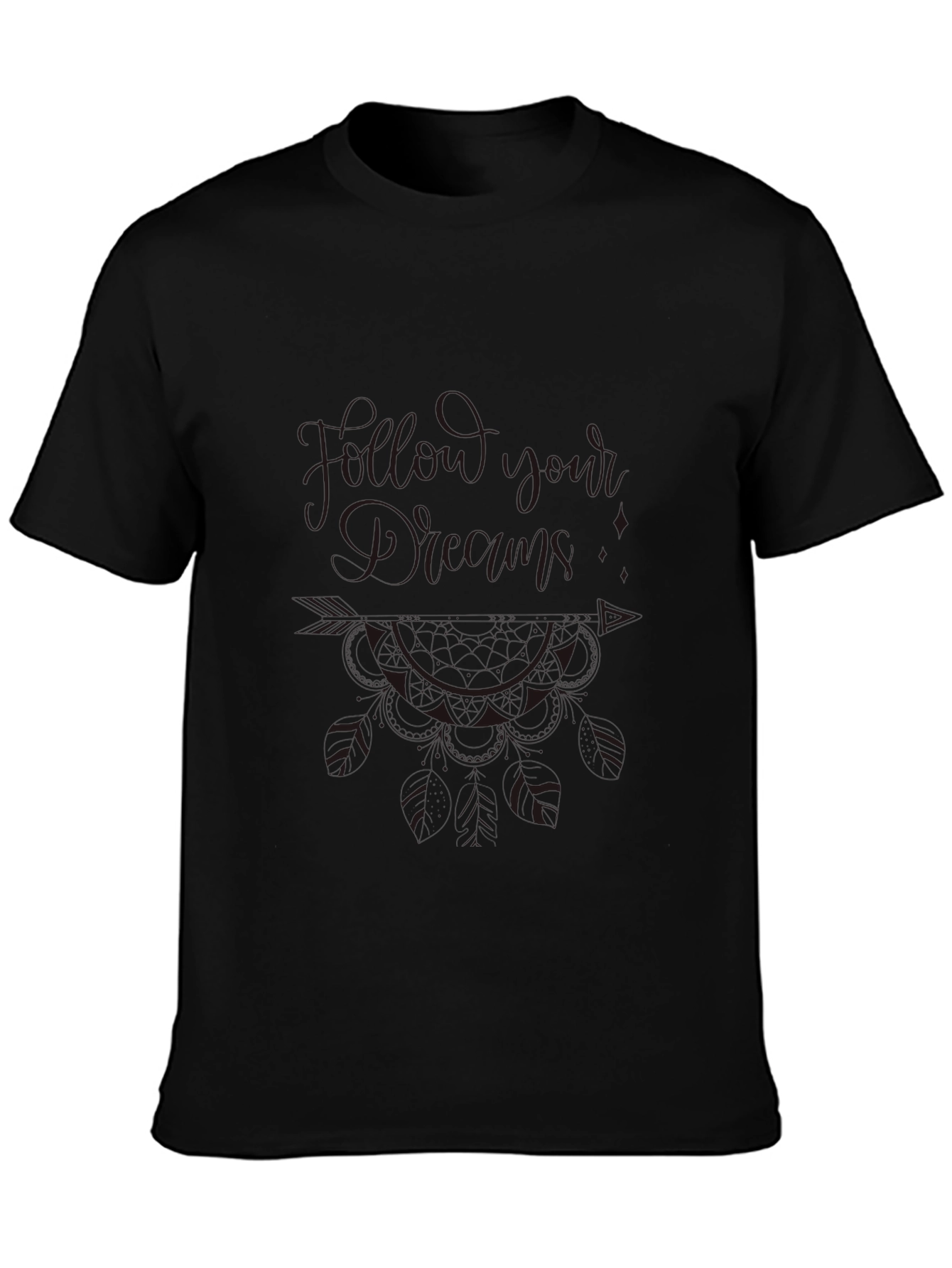 Mens Black Graphic Print Tee