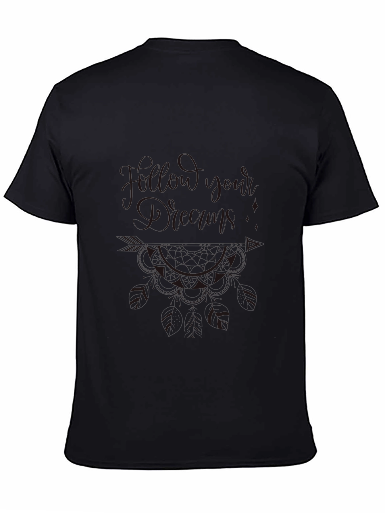 Mens Black Graphic Print Tee