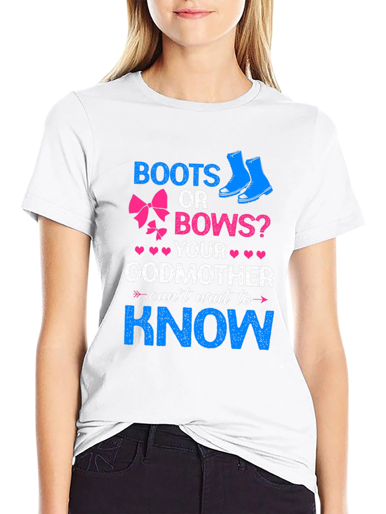 Boots or Bows Gender Reveal T-Shirt