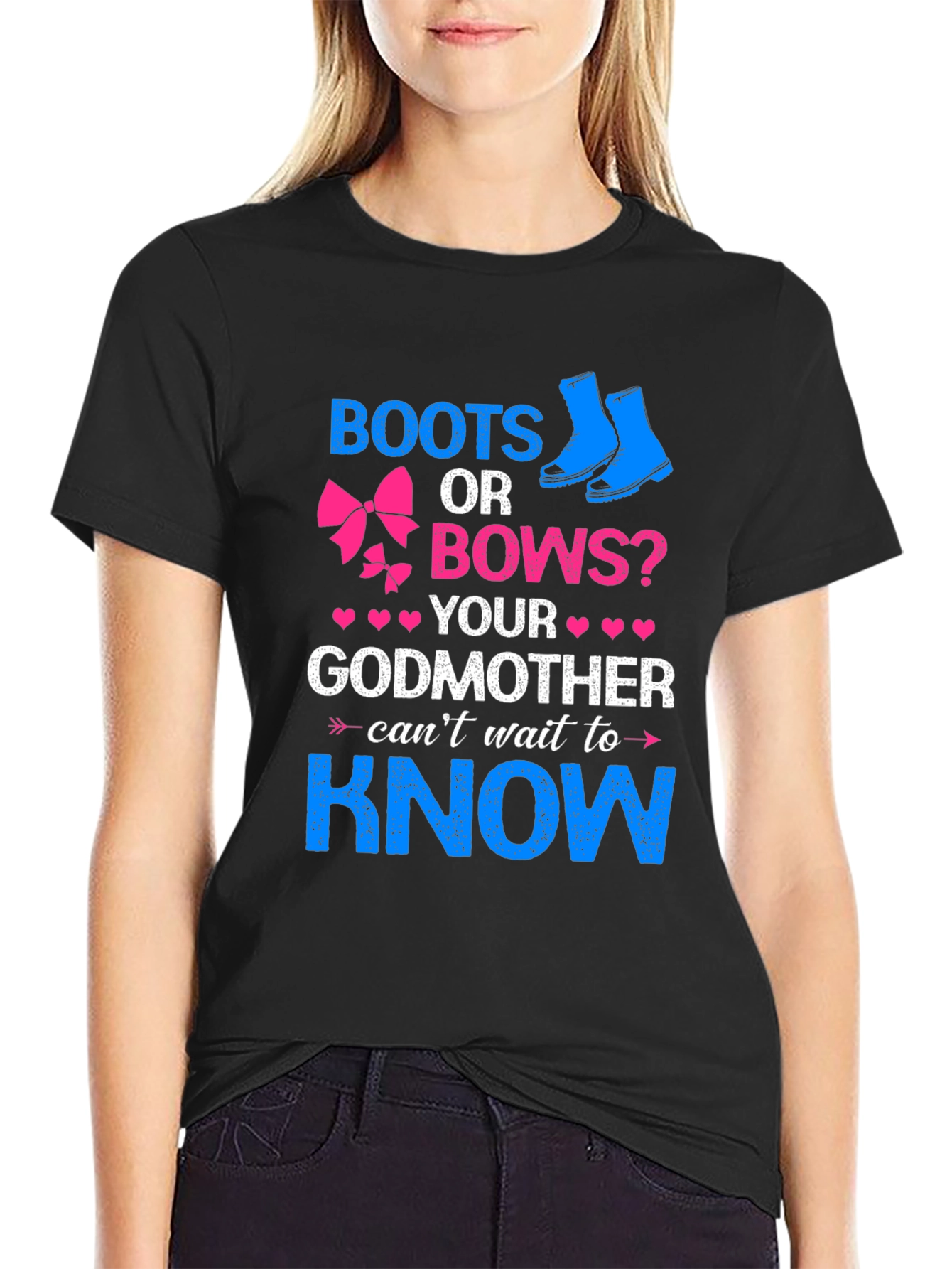 Boots or Bows Gender Reveal T-Shirt