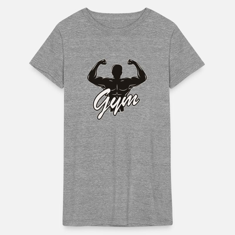 Gym motif black and white - bodybuilder posing