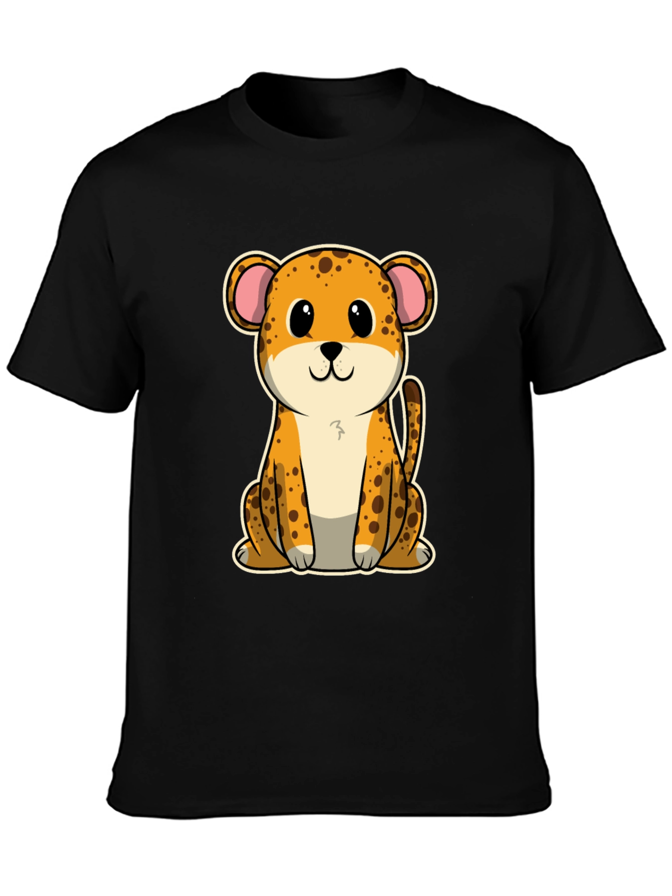 Cute Cartoon Leopard Graphic T-Shirt