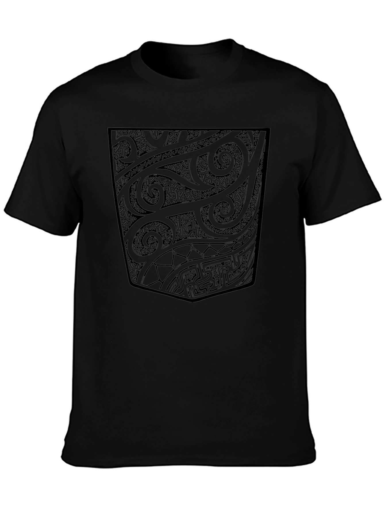Stylish Black Tribal Pattern Tee