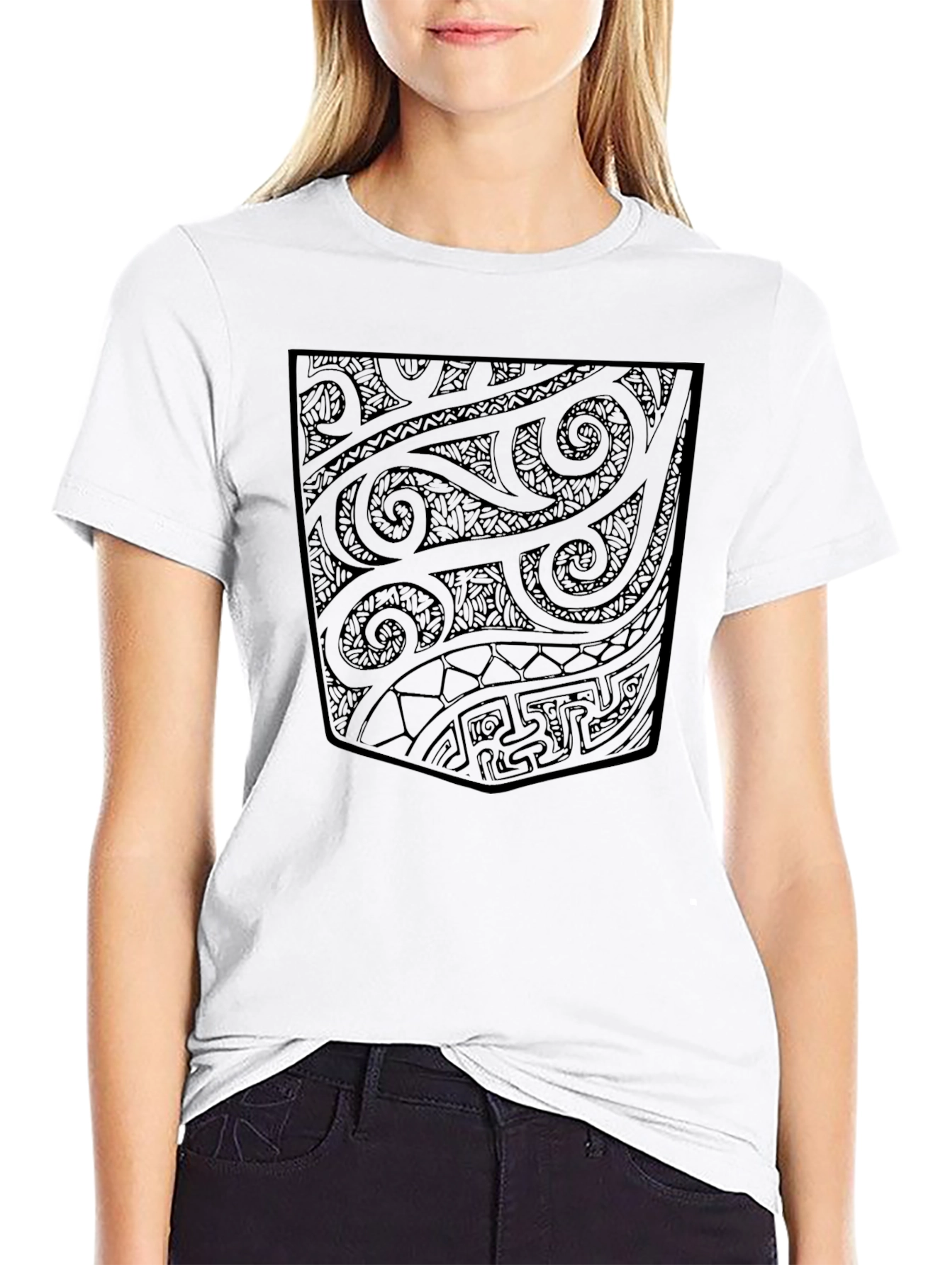 Stylish Black Tribal Pattern Tee