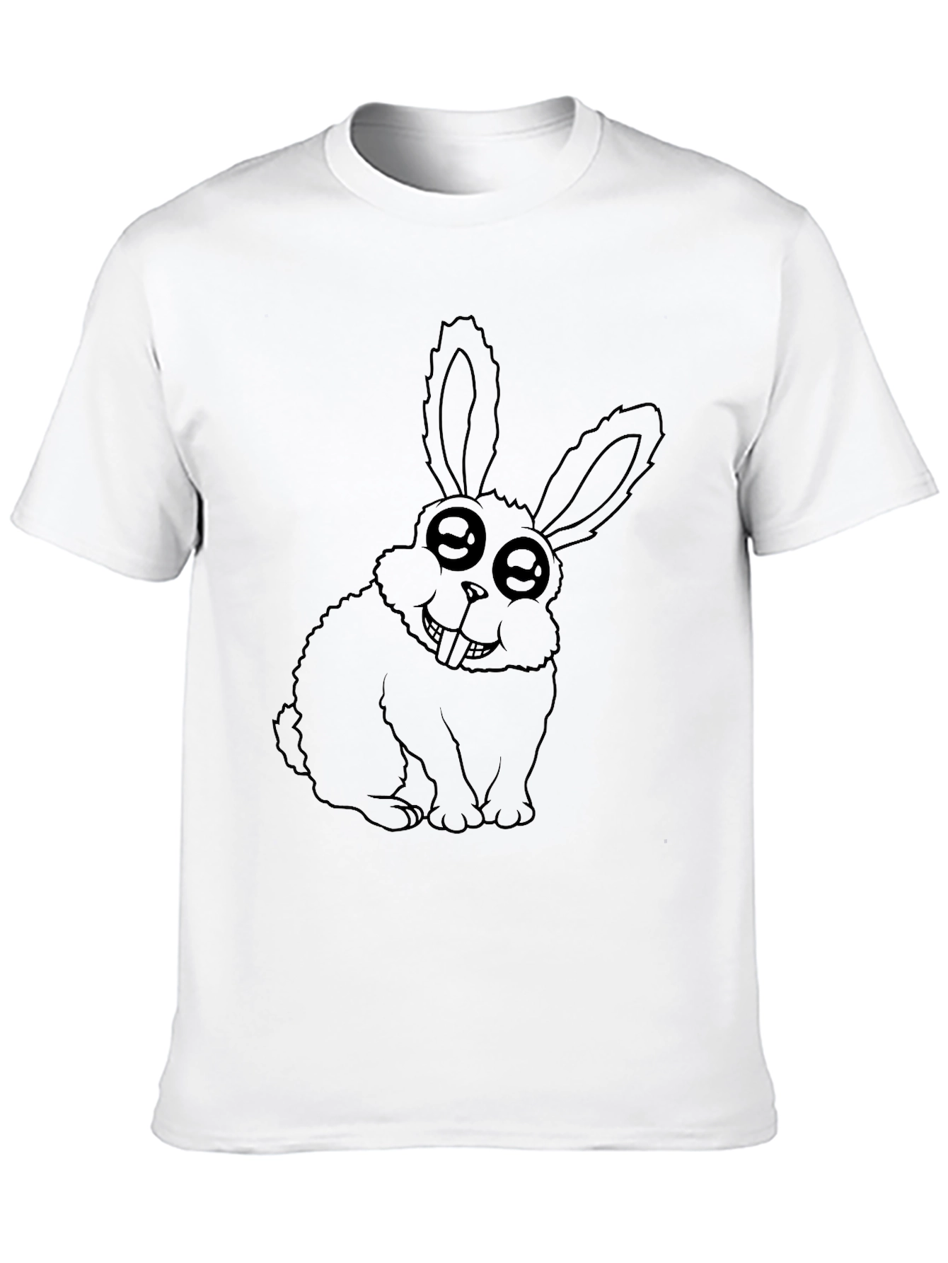 Funny Rabbit Graphic Black T-Shirt