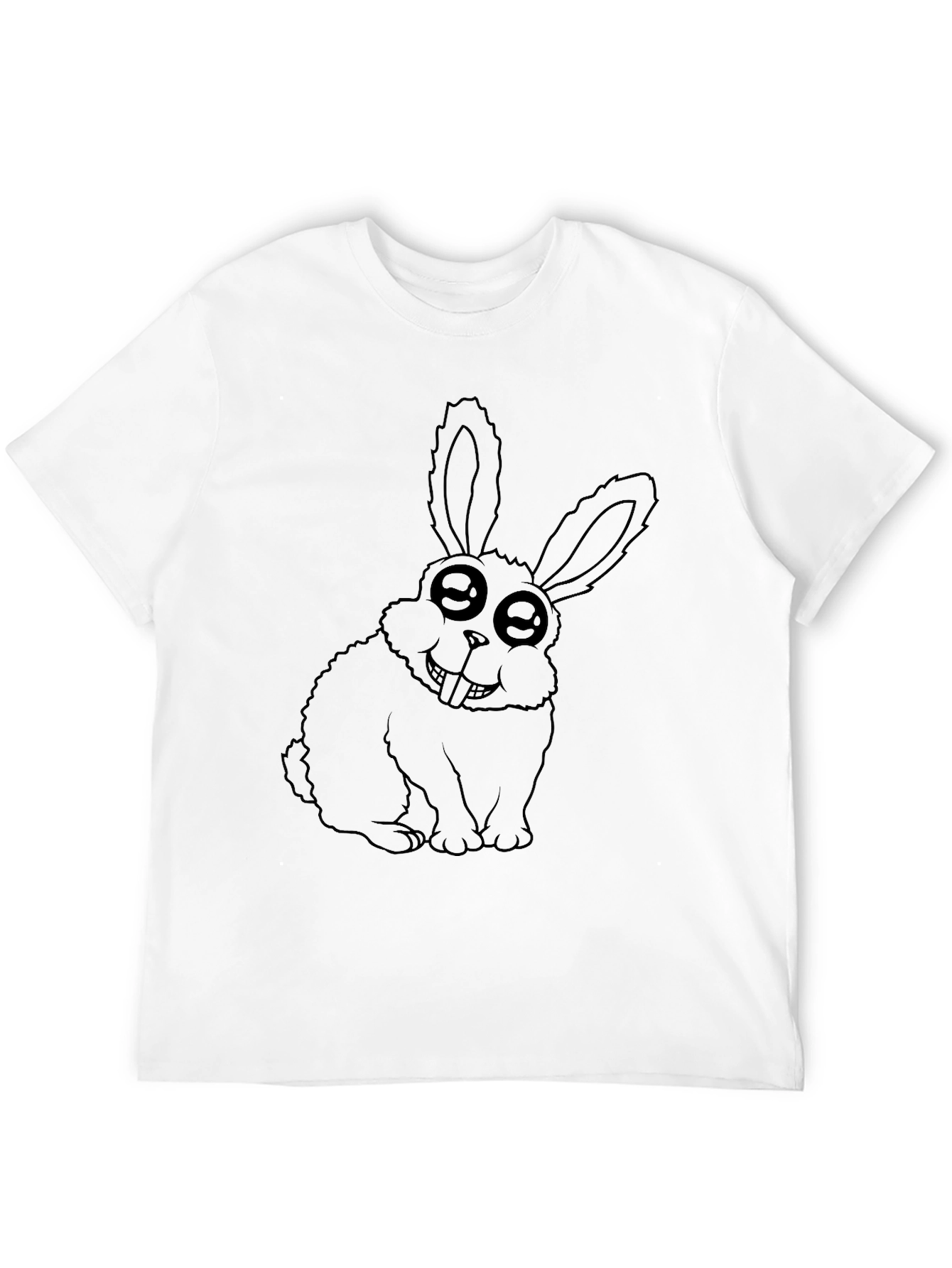 Funny Rabbit Graphic Black T-Shirt