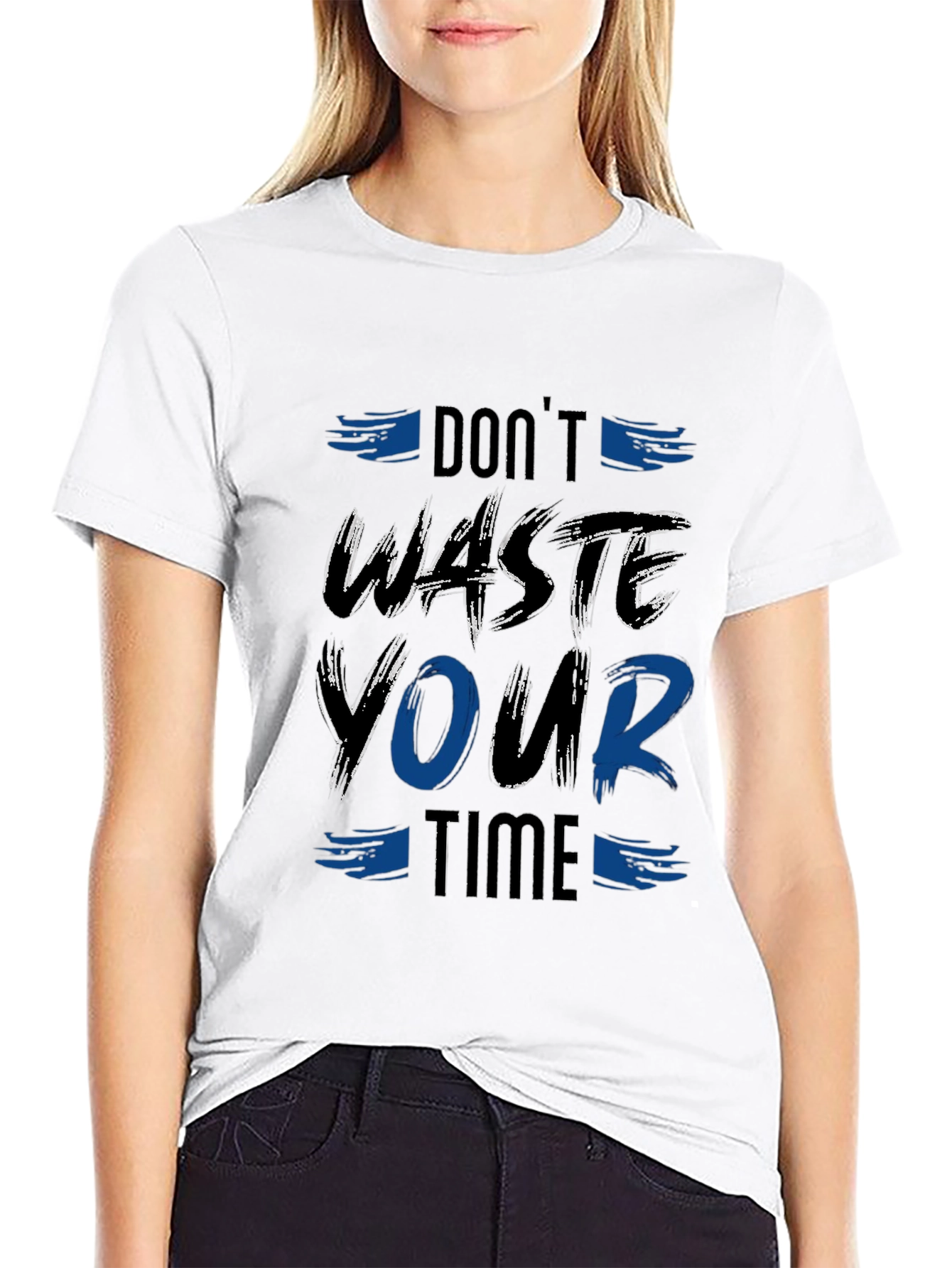 Dont Waste Your Time Graphic Tee - Black
