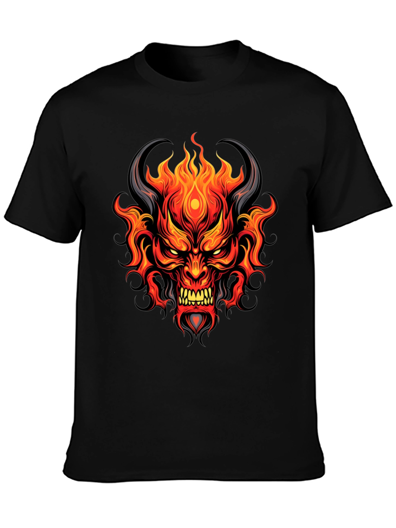 Fiery Demon Graphic T-Shirt - Bold & Unique Design