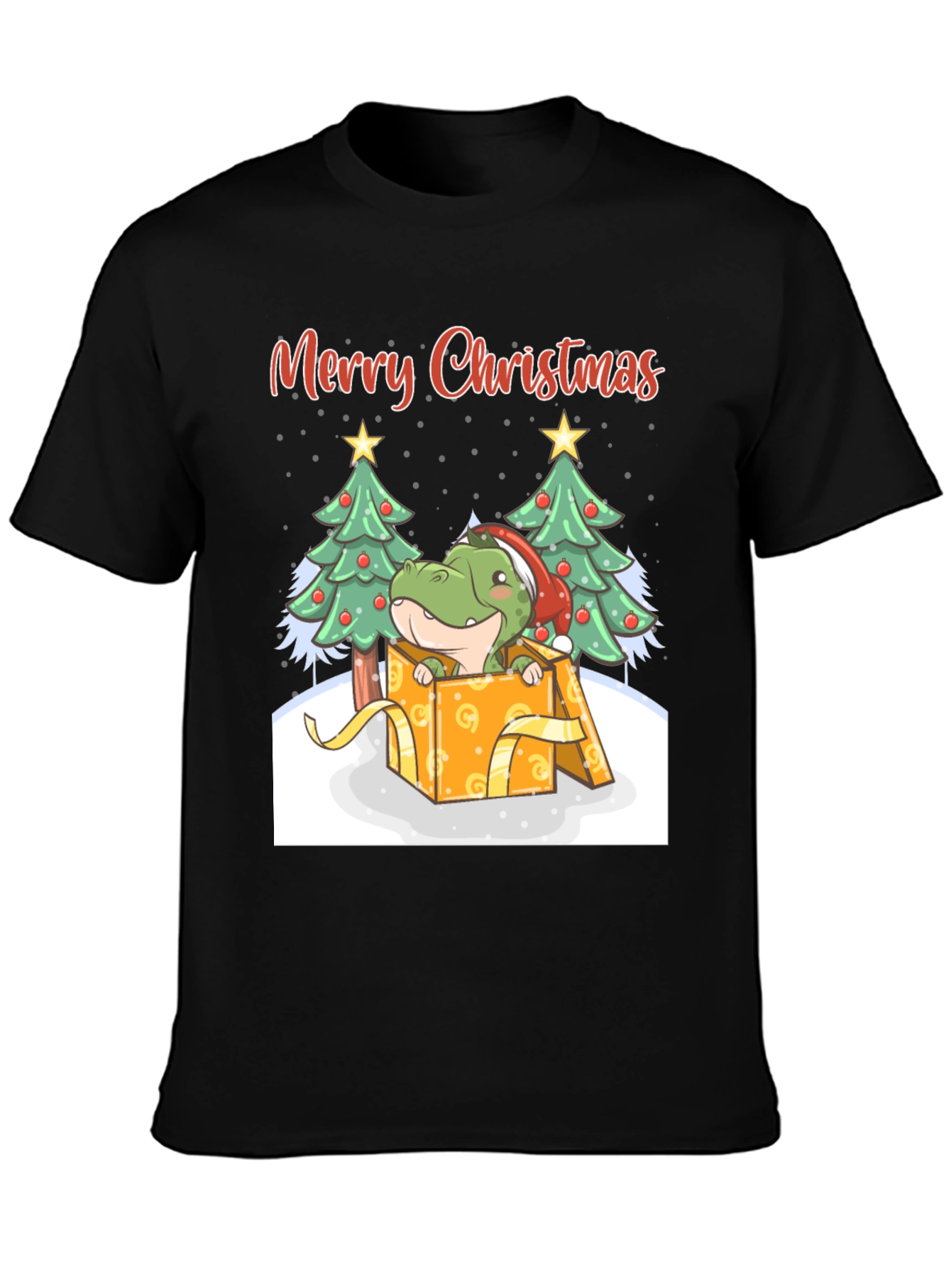 Merry Christmas Dinosaur T-Shirt - Holiday Gift