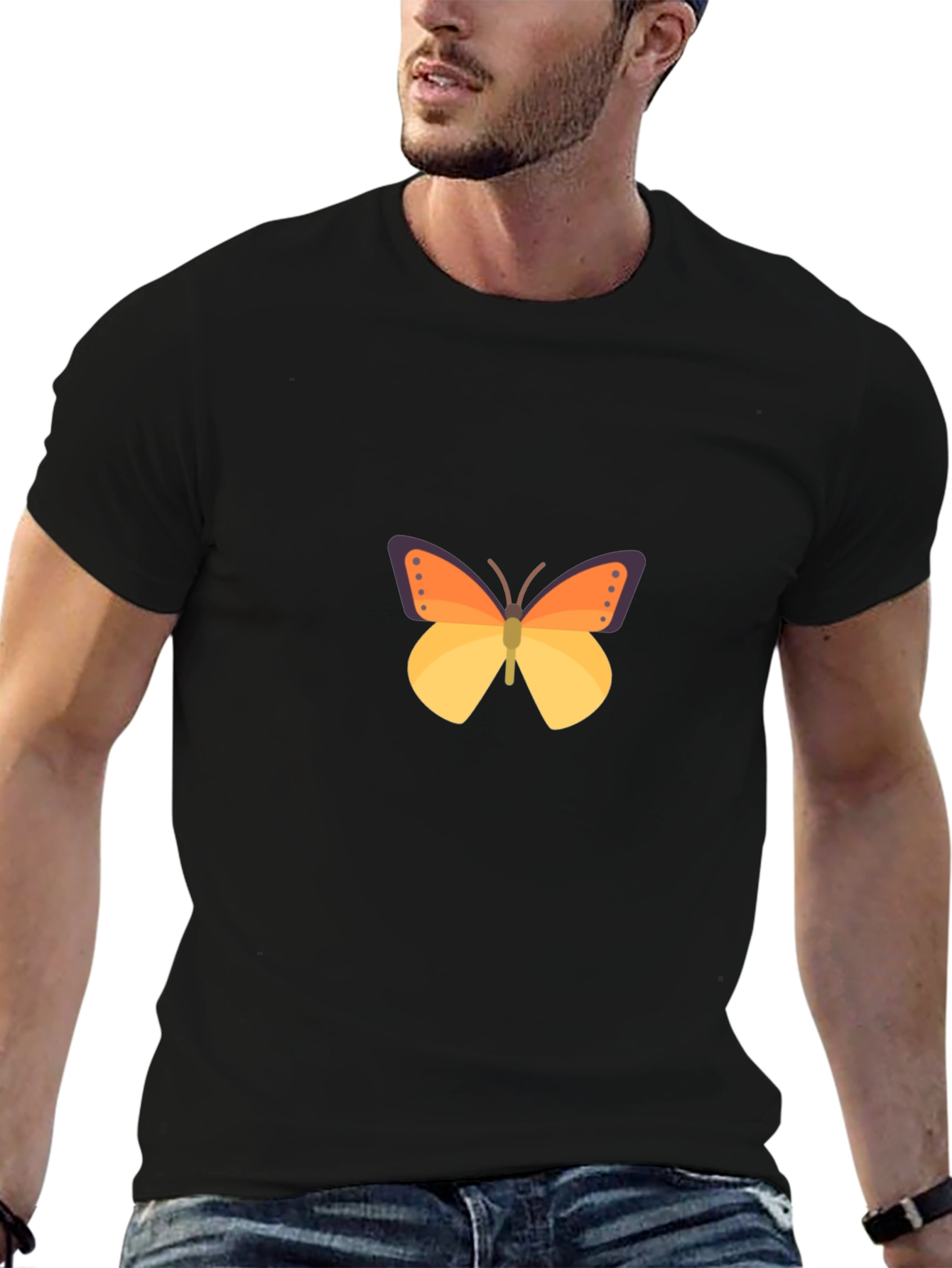 Butterfly Graphic Black T-Shirt