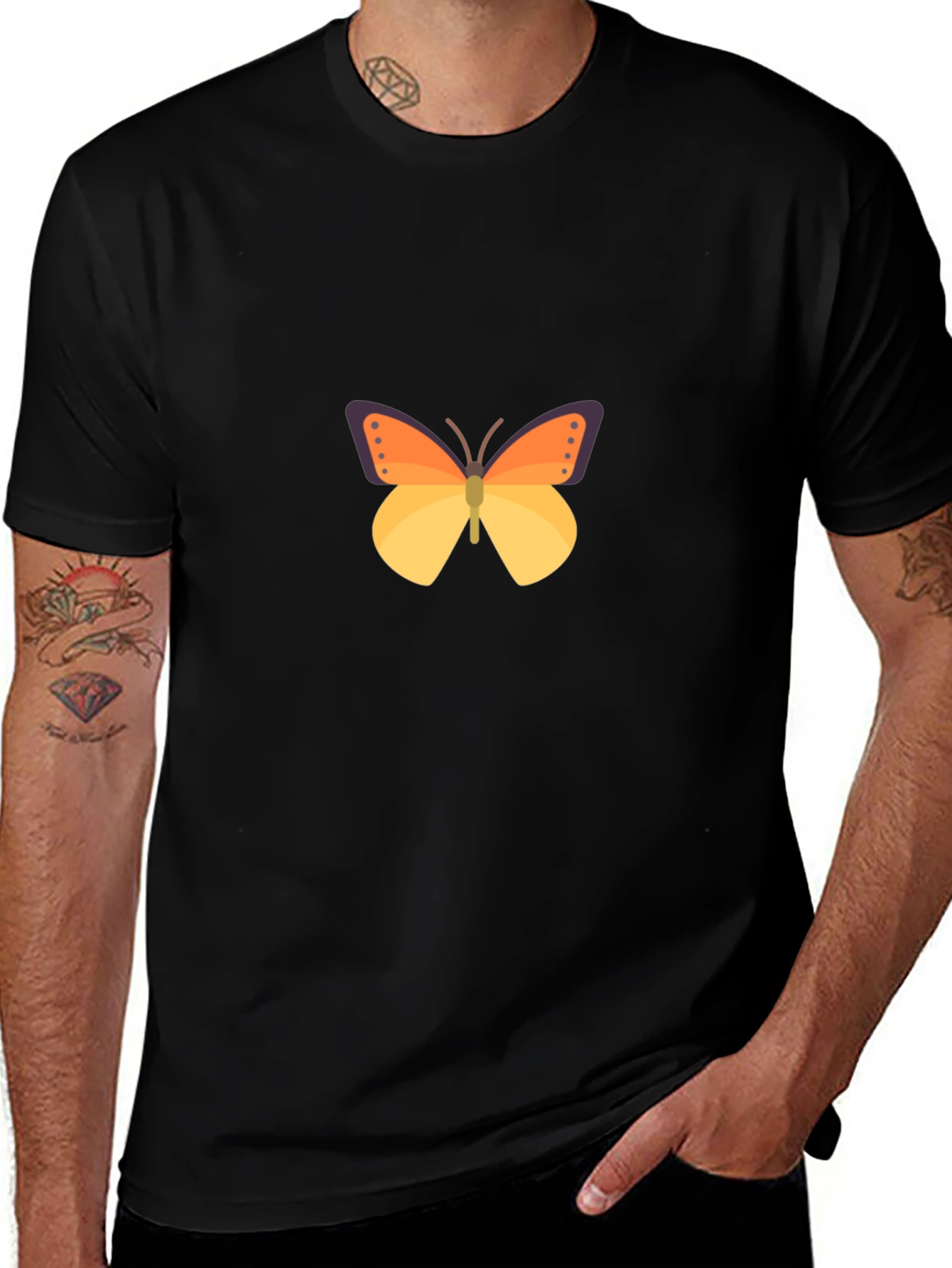 Butterfly Graphic Black T-Shirt