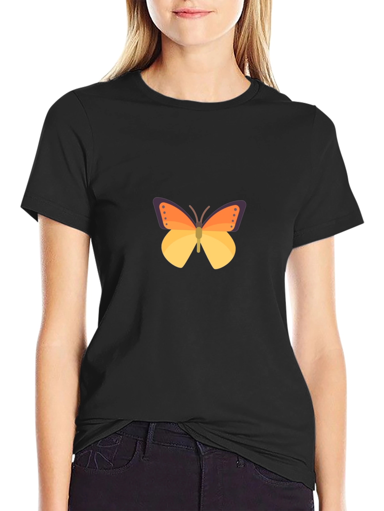 Butterfly Graphic Black T-Shirt
