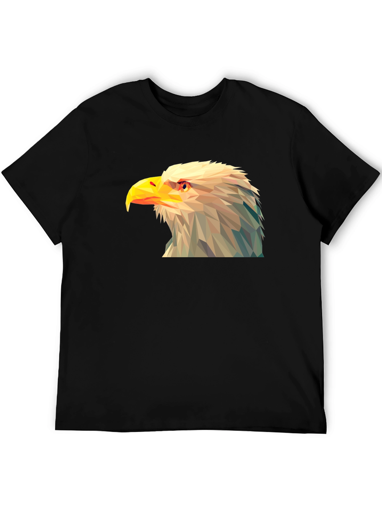Geometric Eagle Graphic Tee - Black