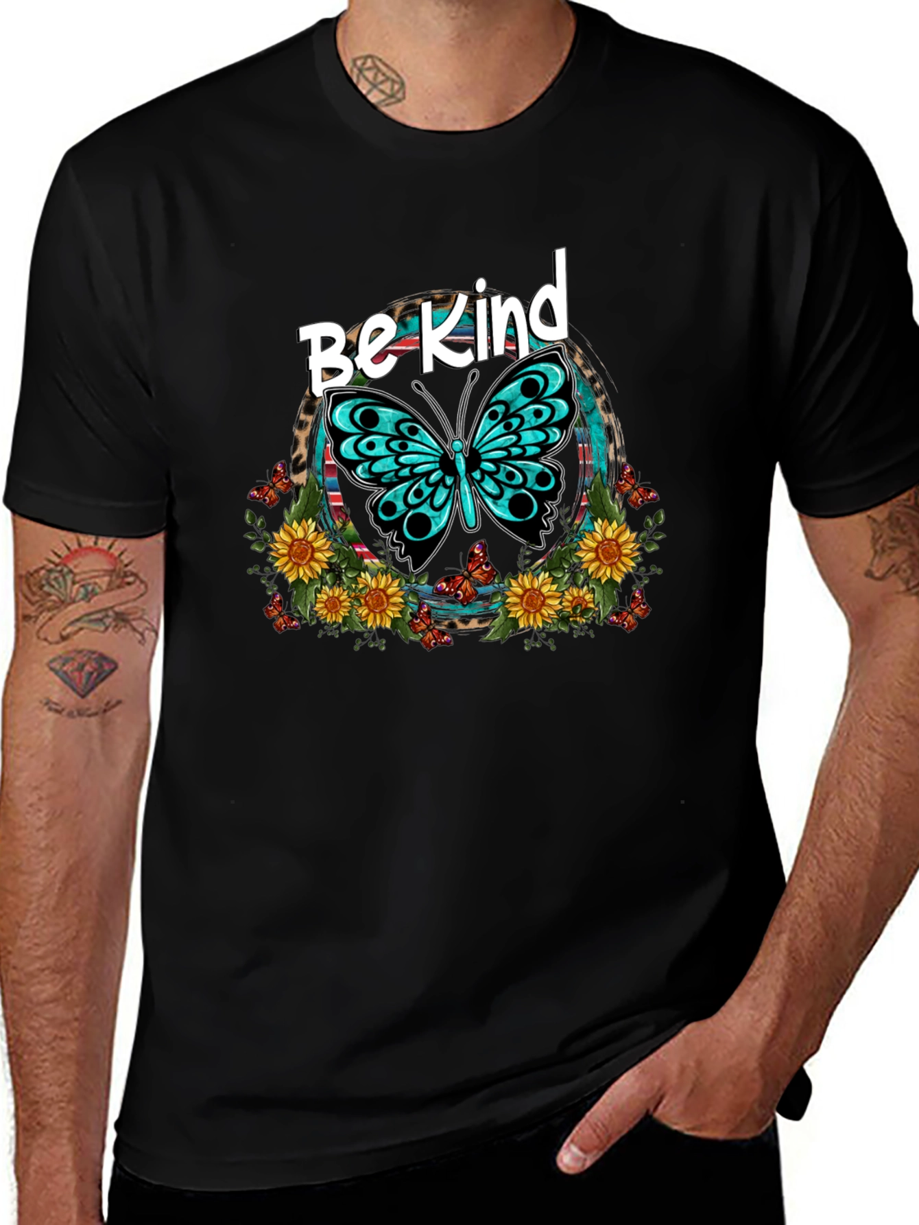 Be Kind Butterfly Graphic Tee - Unisex Black T-Shirt