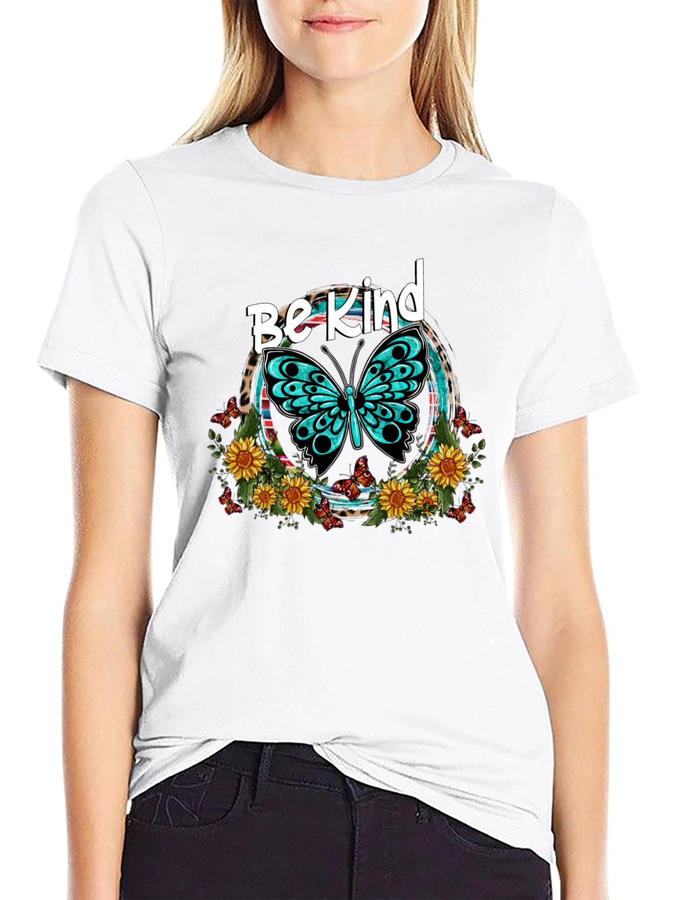 Be Kind Butterfly Graphic Tee - Unisex Black T-Shirt