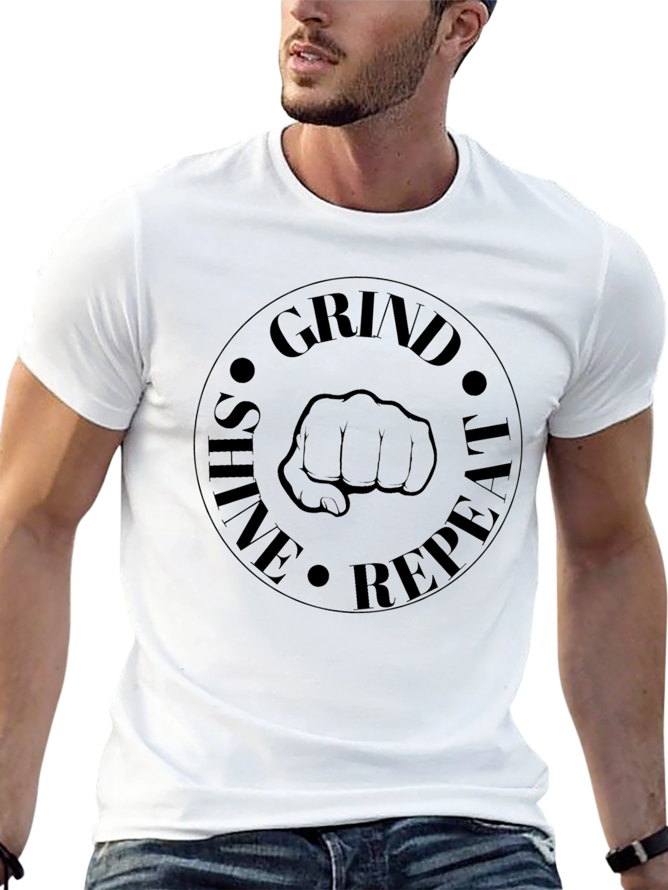 Grind Shine Repeat T-Shirt - Motivational Tee