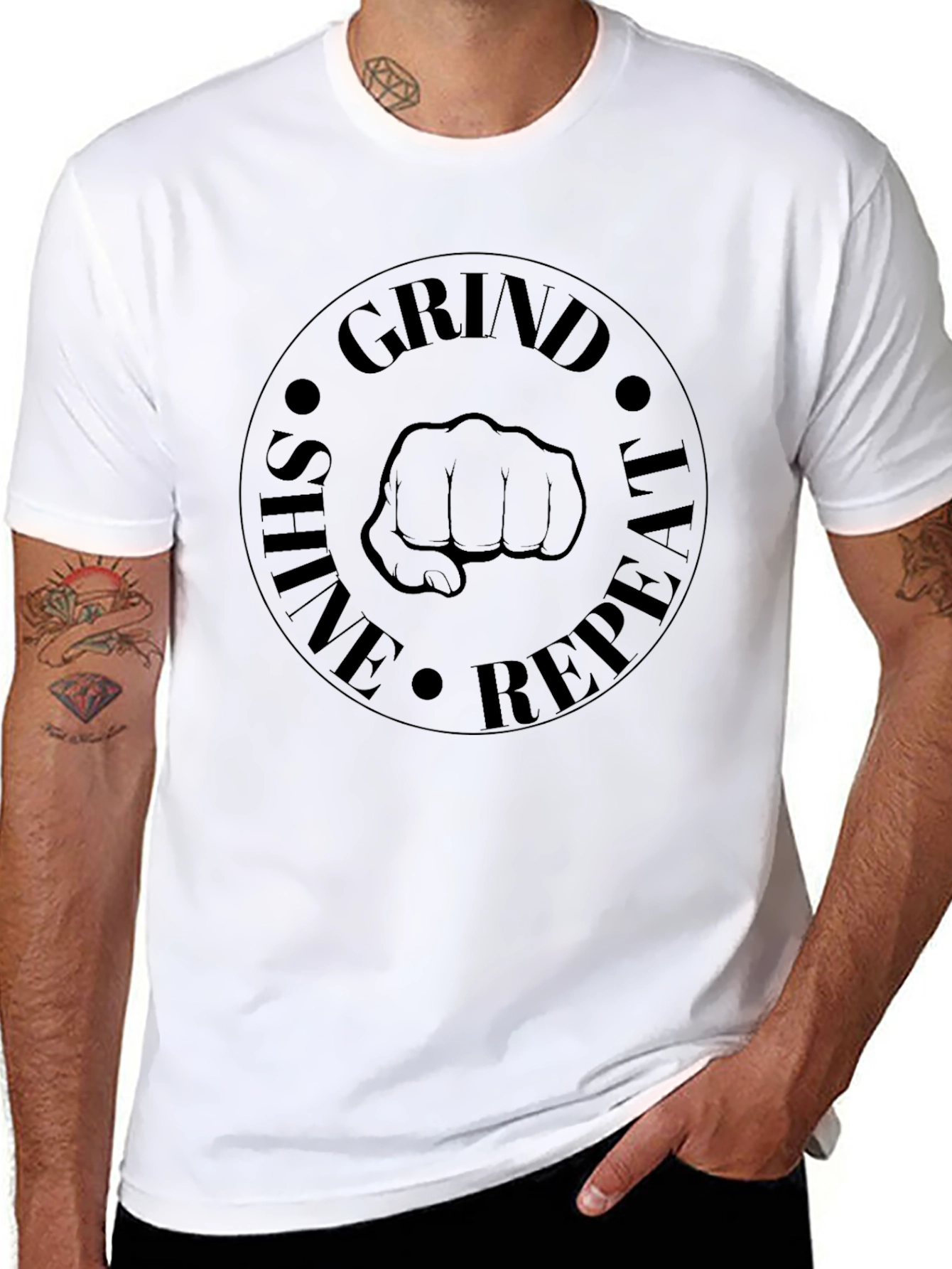 Grind Shine Repeat T-Shirt - Motivational Tee