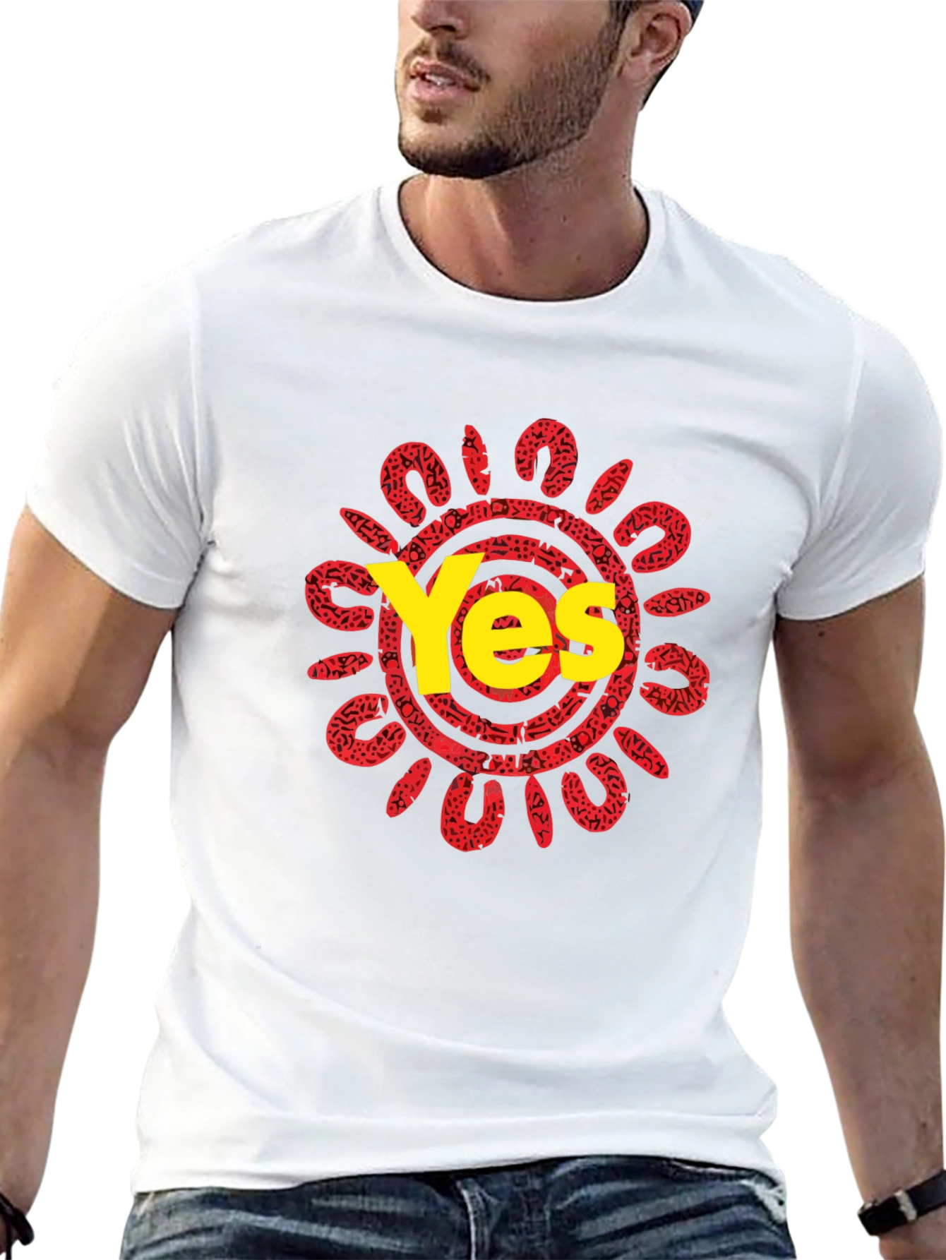 Yes Graphic Tee - Unique Sun Design