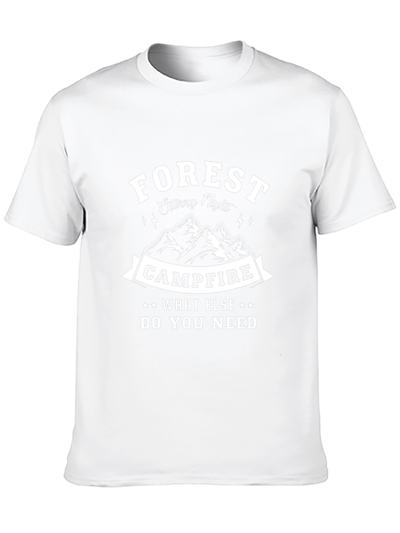 Forest Campfire Graphic Tee - Starry Night Design
