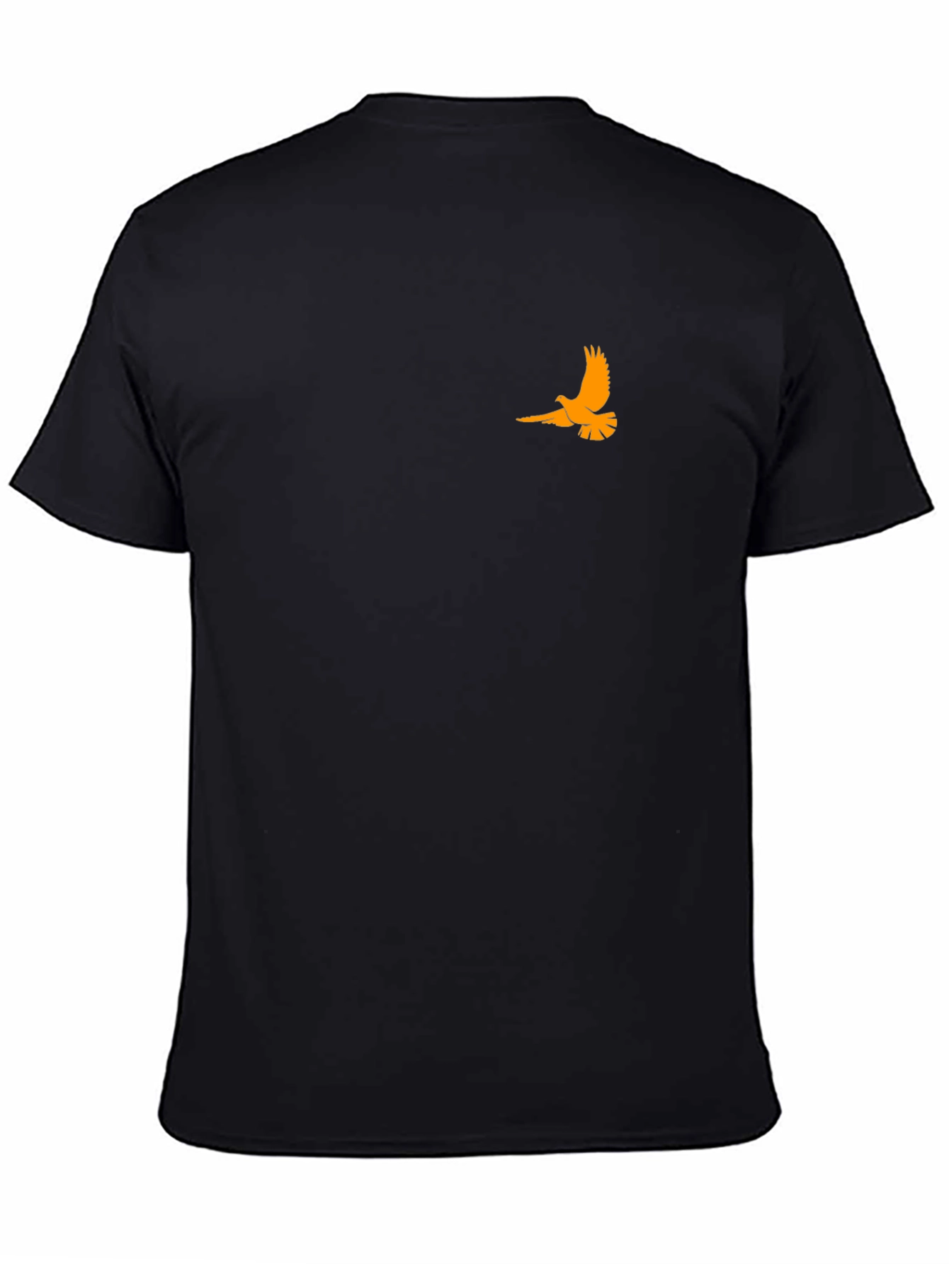 Black T-Shirt with Orange Bird Design