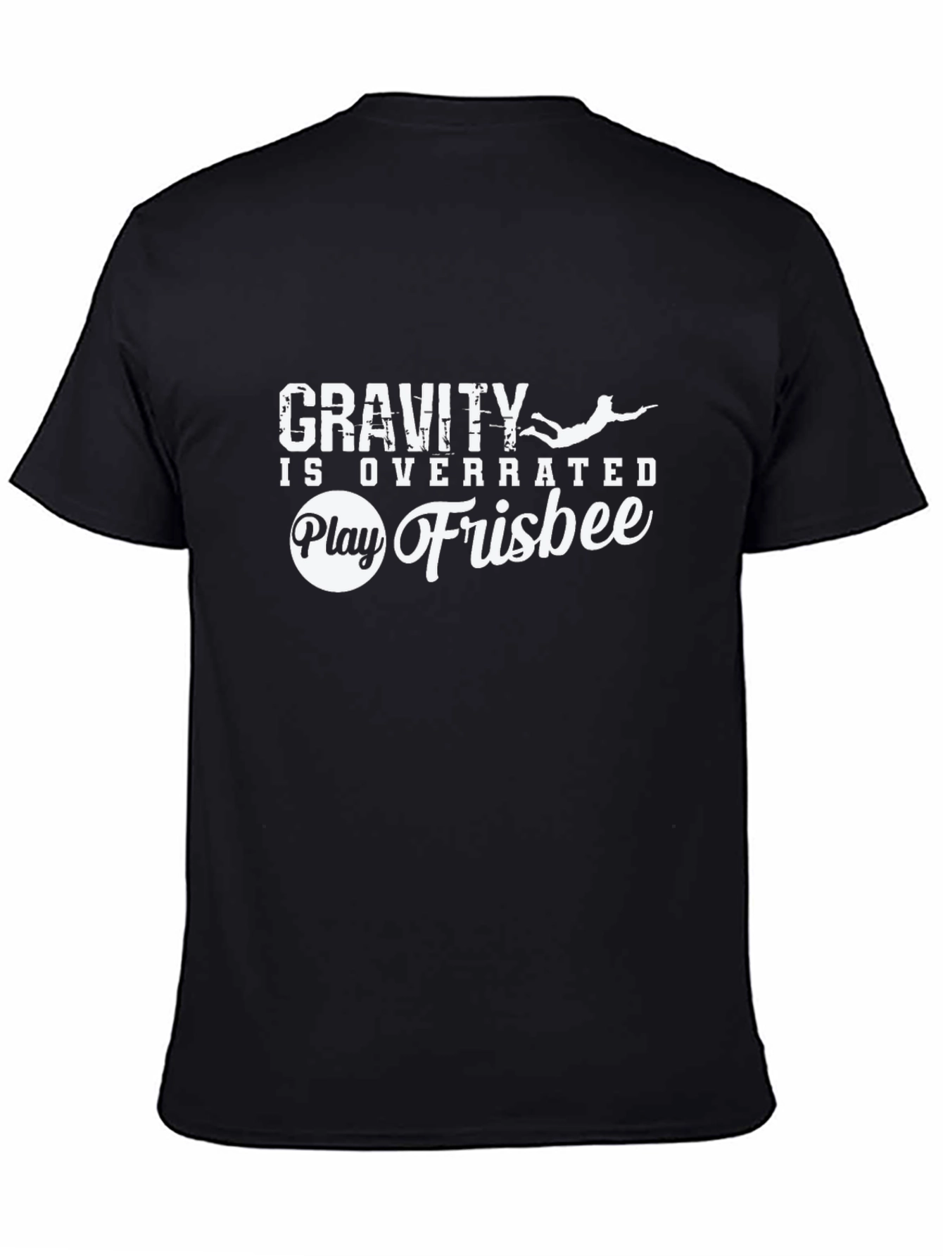 Gravity is Overrated Frisbee Graphic Tee - Black