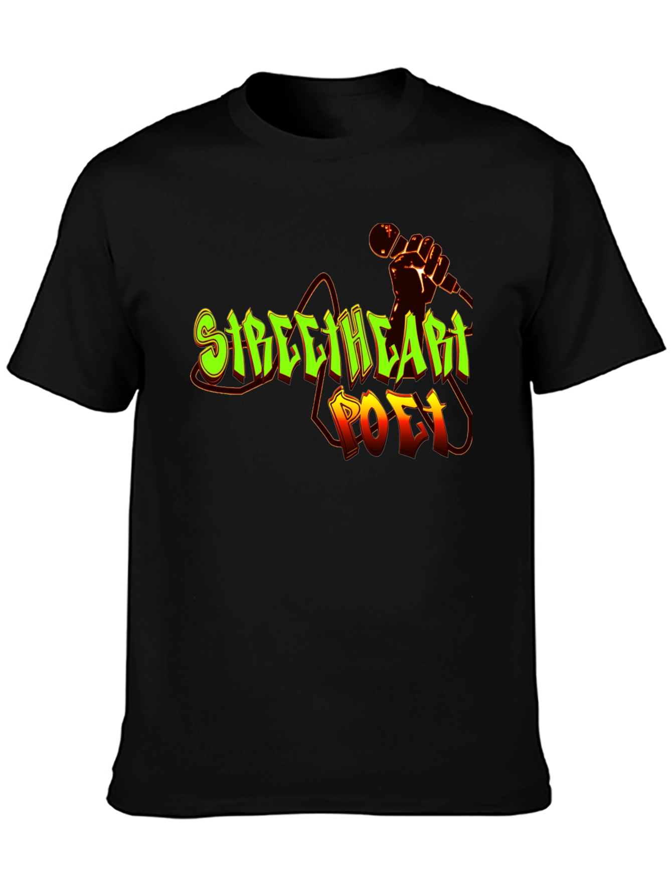 Streetheart Poet Black Graphic T-Shirt