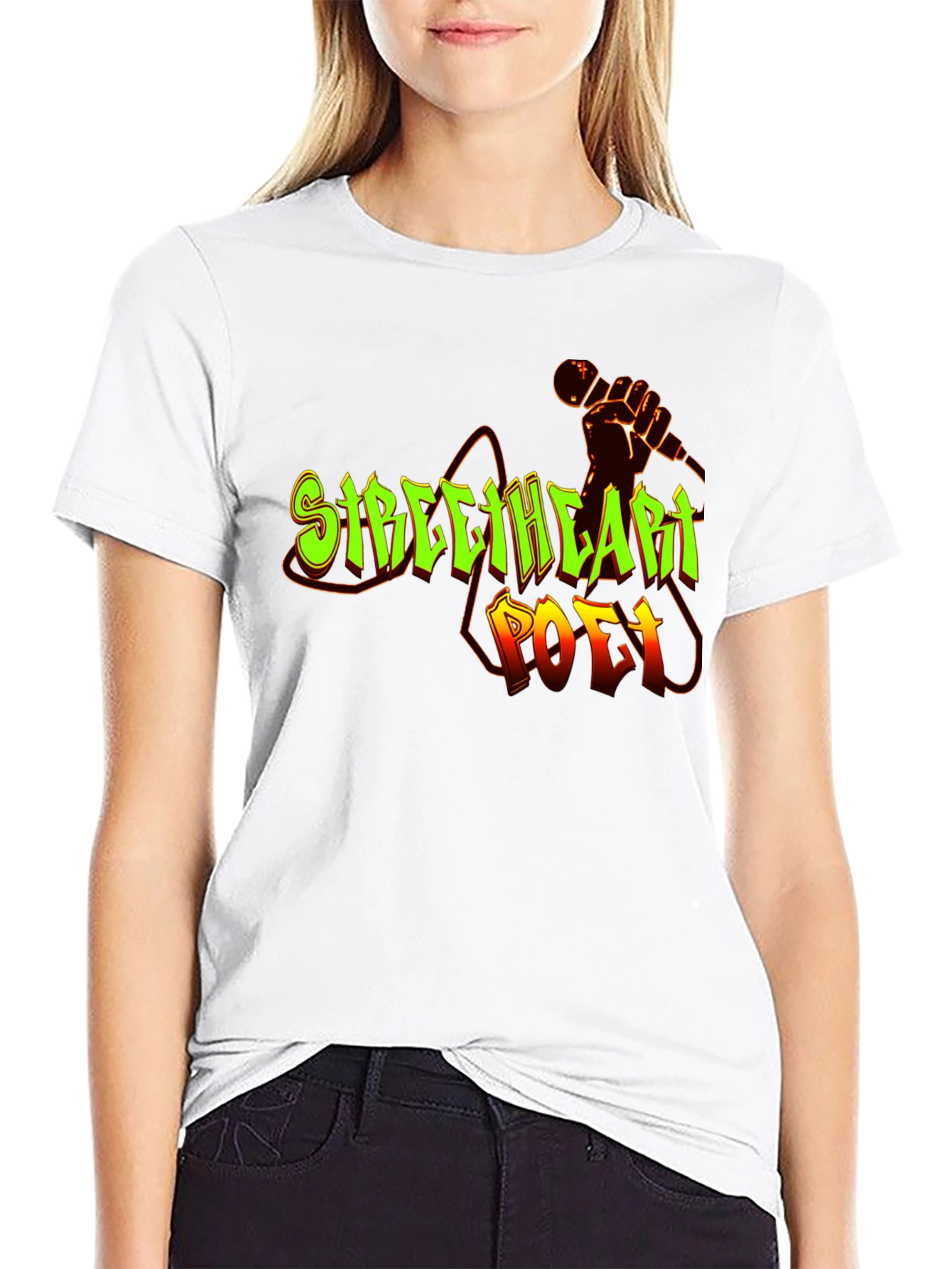Streetheart Poet Black Graphic T-Shirt