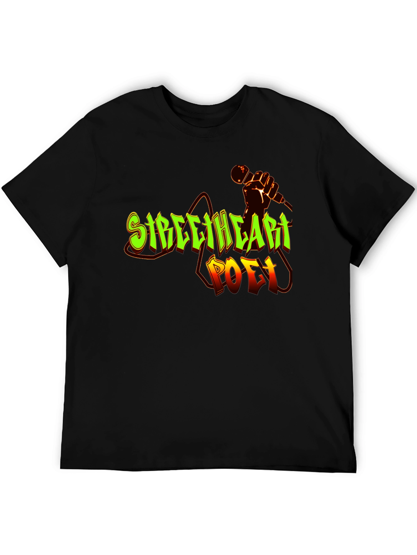 Streetheart Poet Black Graphic T-Shirt