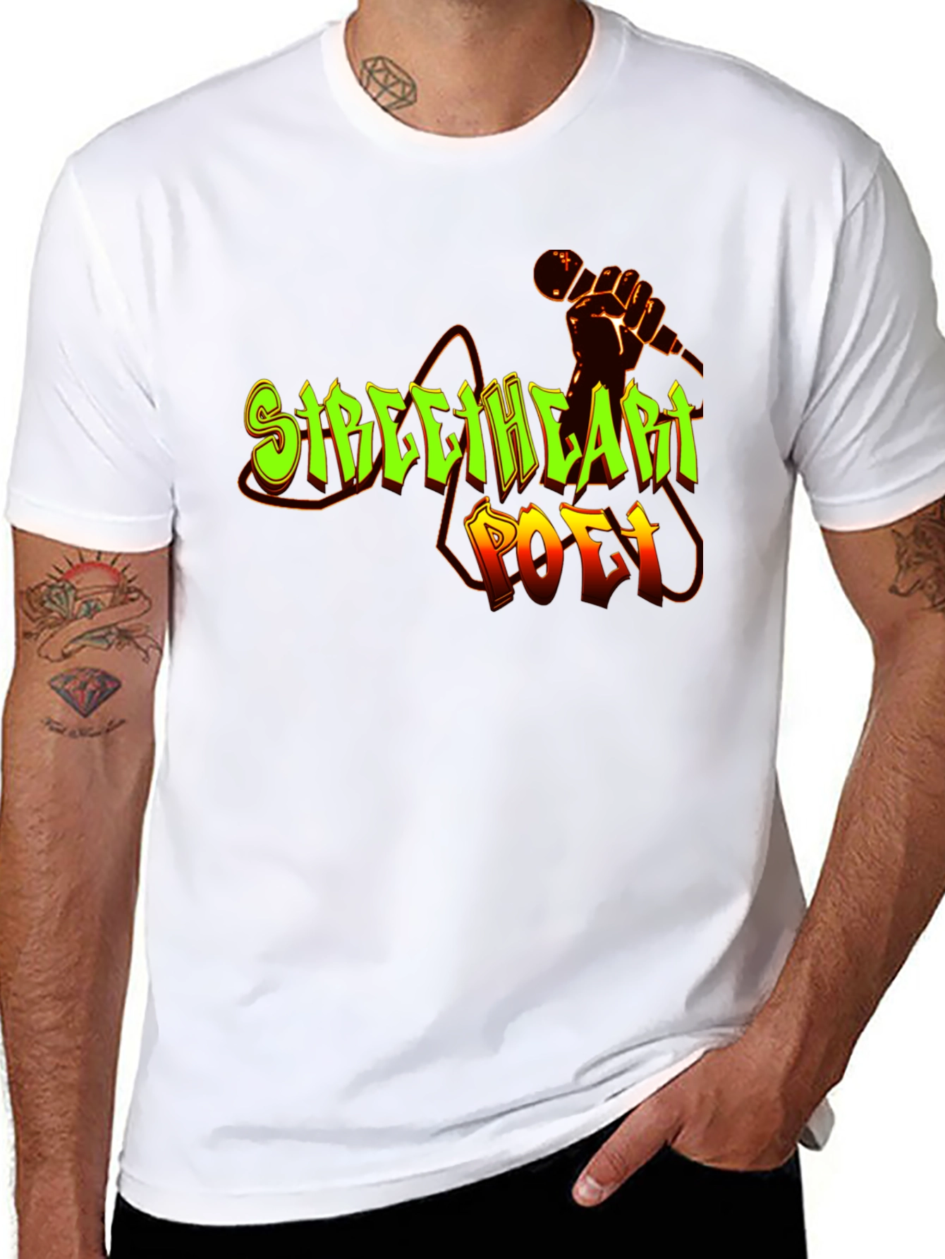 Streetheart Poet Black Graphic T-Shirt