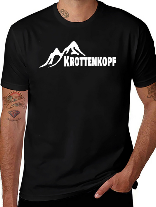 Krottenkopf Mountain Graphic Tee - Black Cotton T-Shirt