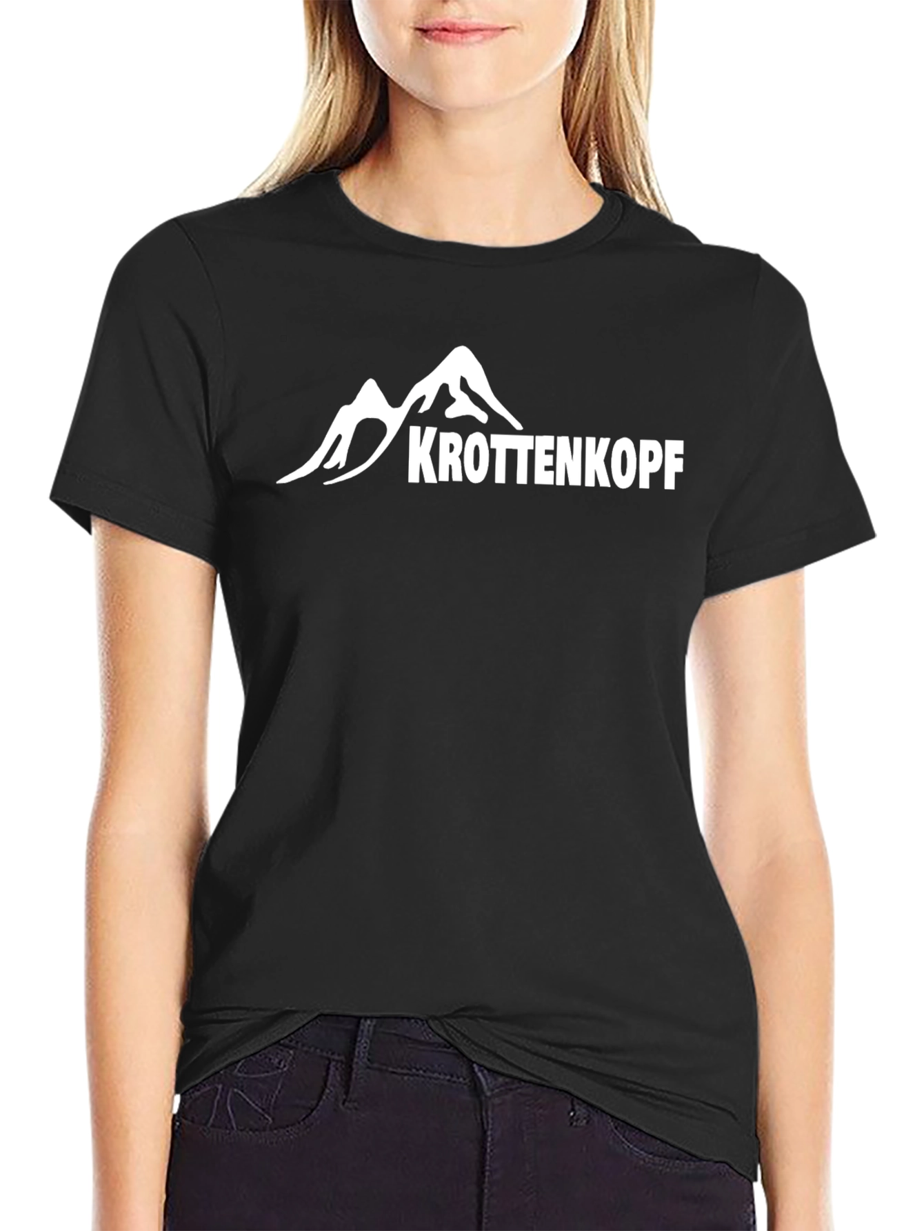 Krottenkopf Mountain Graphic Tee - Black Cotton T-Shirt