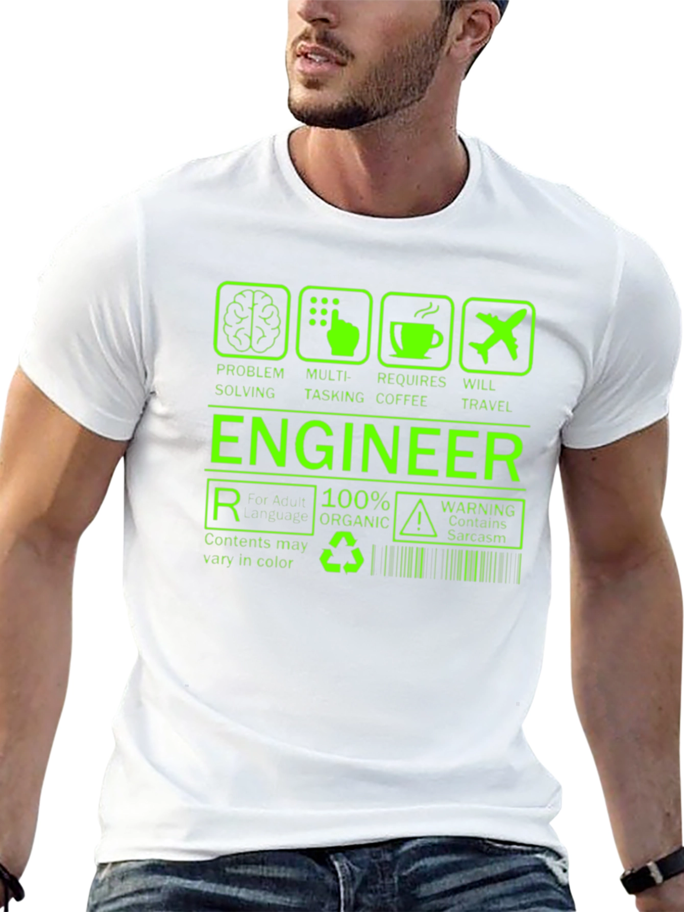 Engineer Problem Solving Mens Black T-Shirt