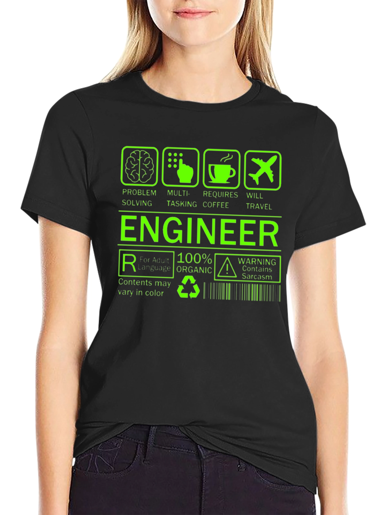 Engineer Problem Solving Mens Black T-Shirt