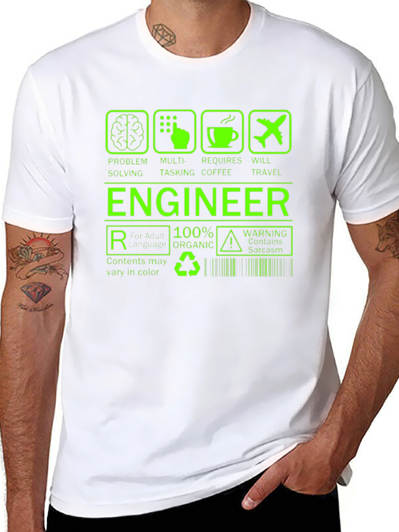 Engineer Problem Solving Mens Black T-Shirt