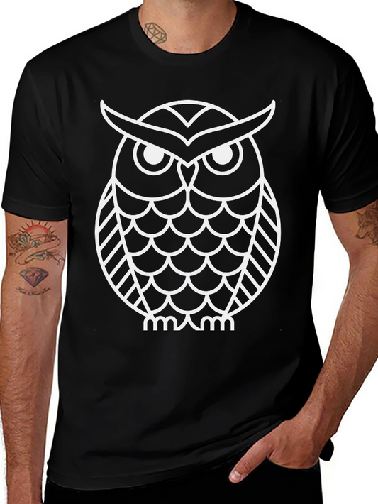 Black Owl Graphic Tee - Modern Style