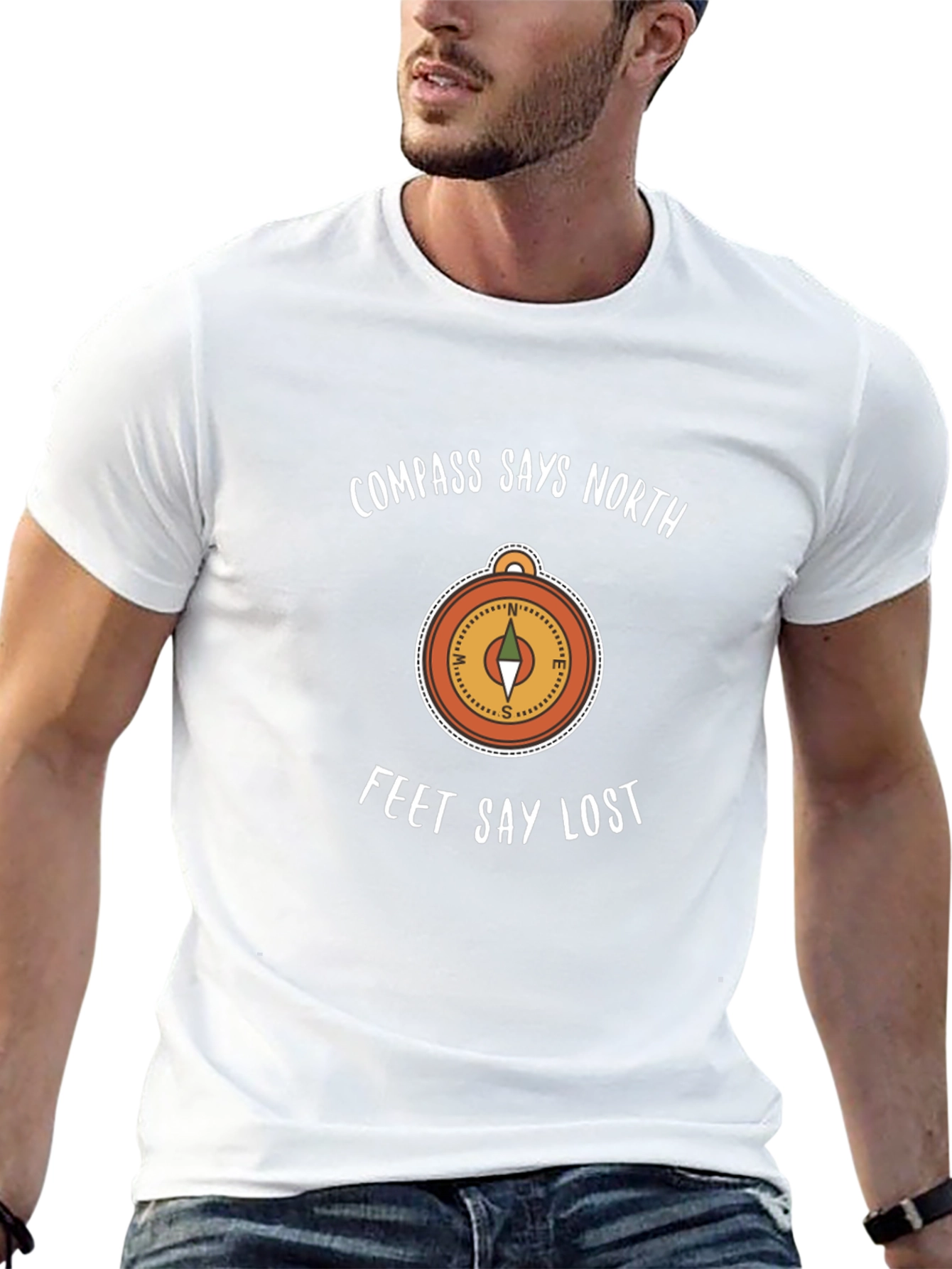 Compass Says North T-Shirt - Lost Feet Design