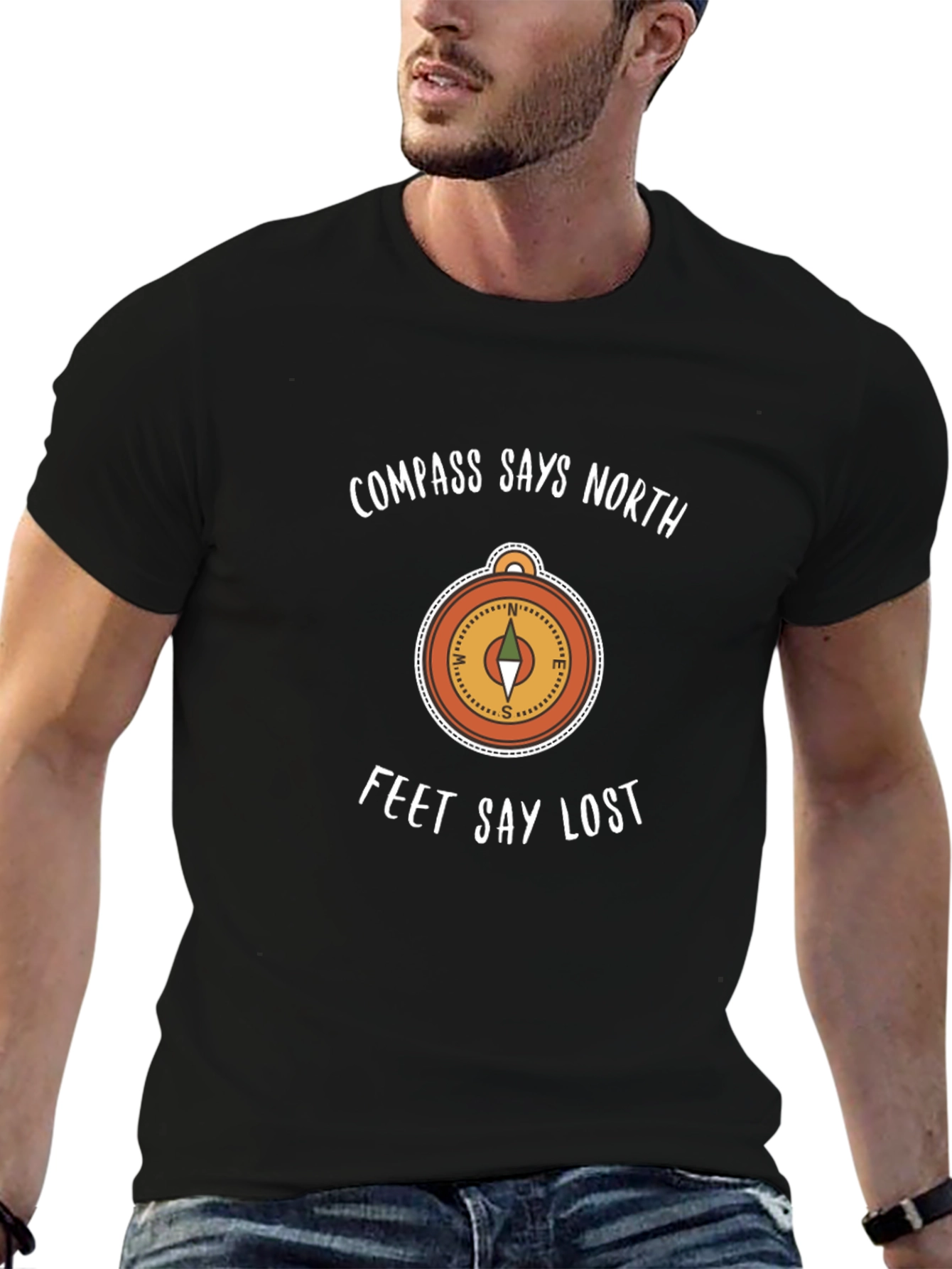 Compass Says North T-Shirt - Lost Feet Design
