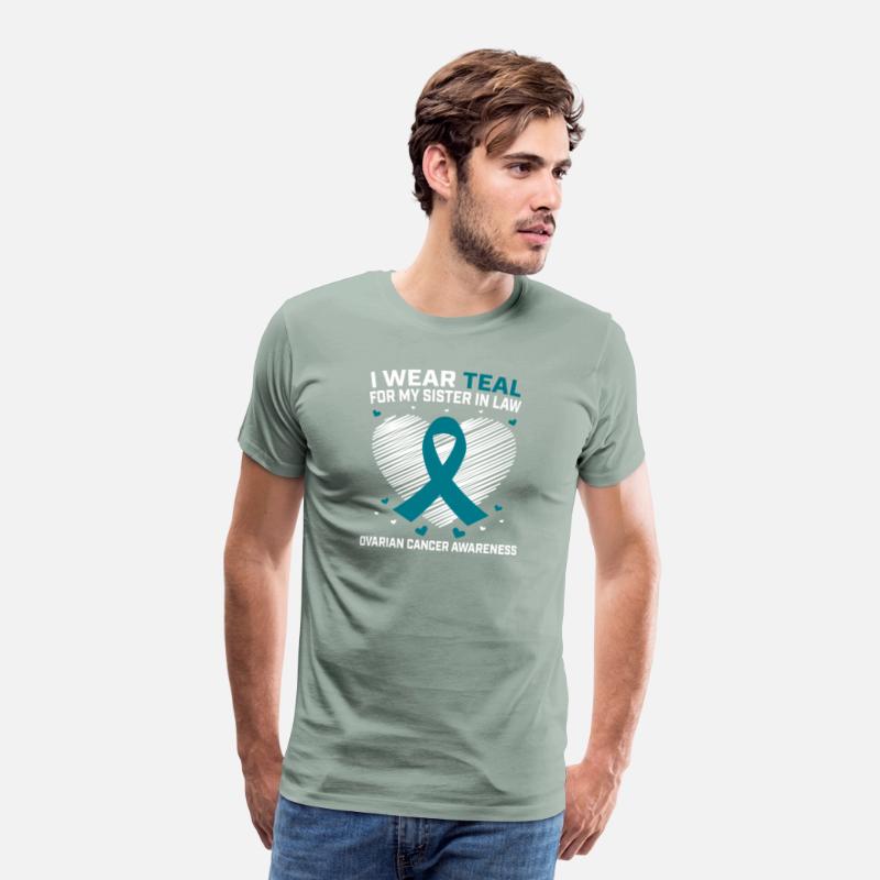 Heart I Wear Teal For Sister In Law Ovarian