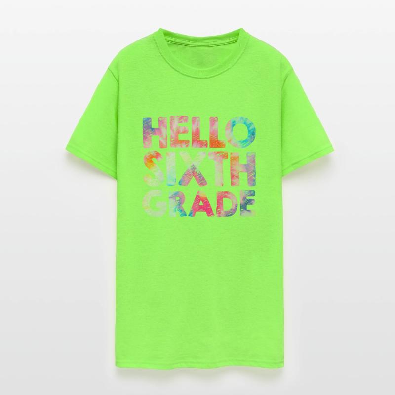 Hello 6th Sixth Grade Teacher Student Tie dye Back