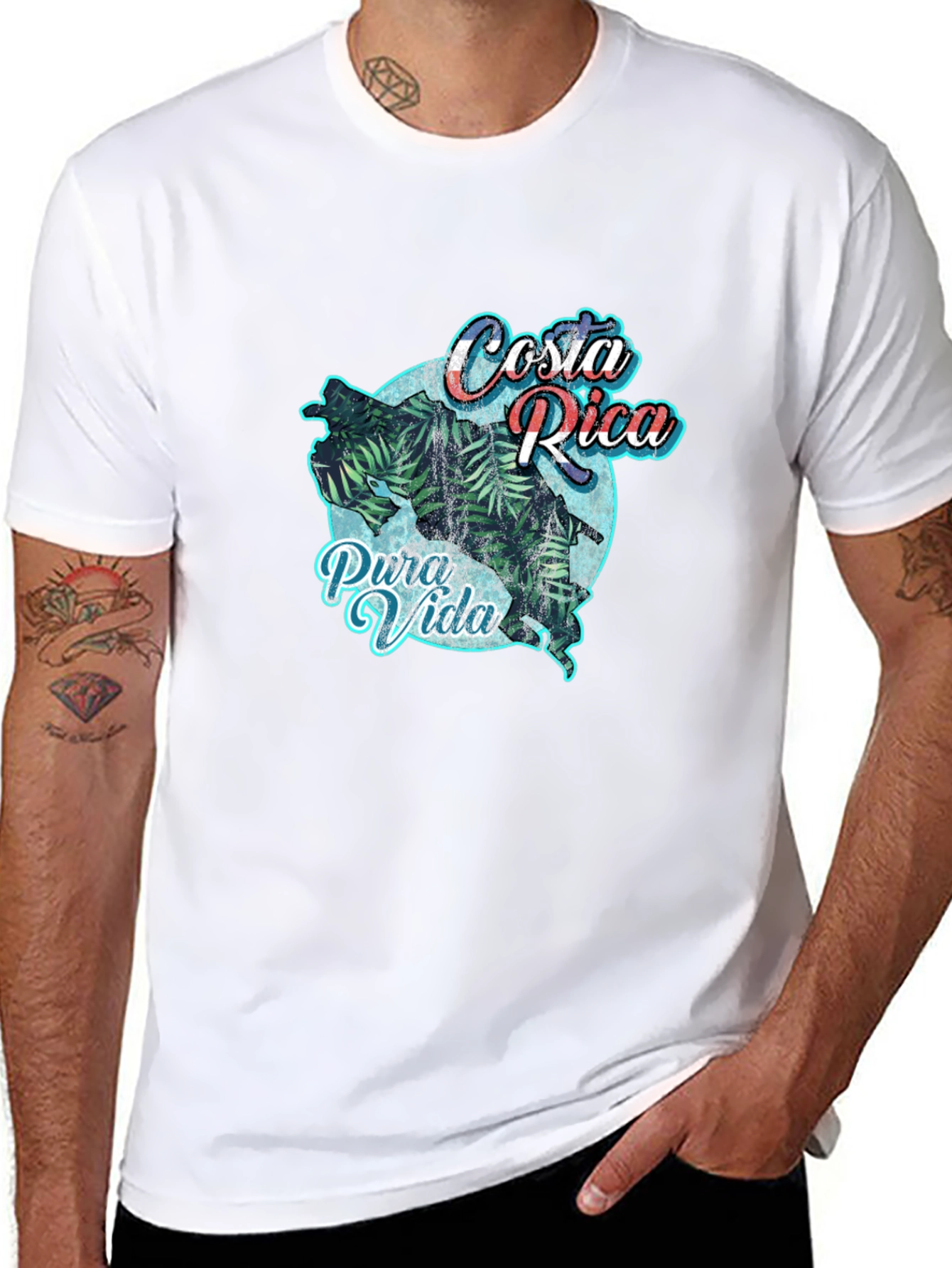 Costa Rica Pura Vida Graphic Tee - Tropical T-Shirt